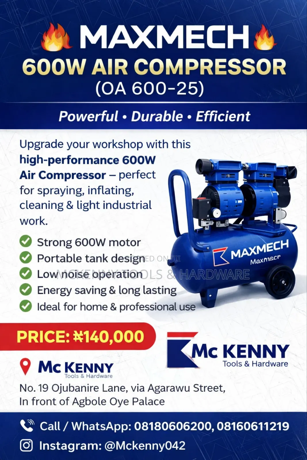 Maxmech 600w Air Compressor (Oa 600-25) 🔥