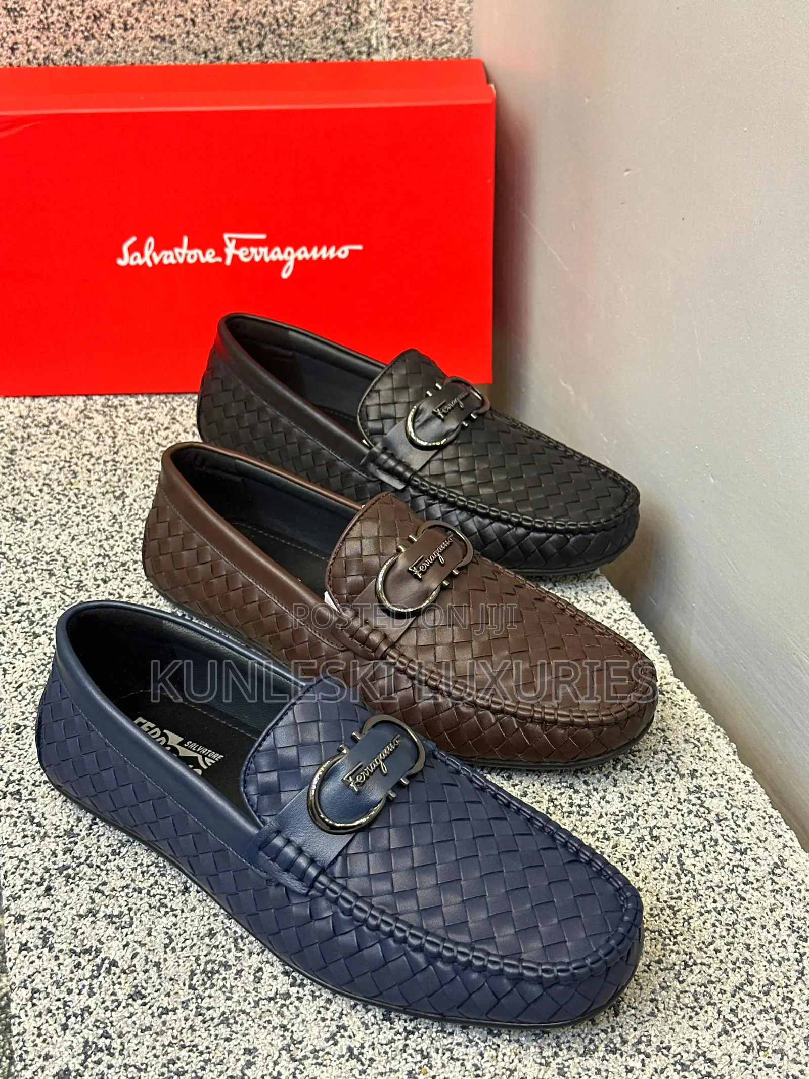 Original Salvatore Ferragamo Men’S Interwoven Loafers Shoe