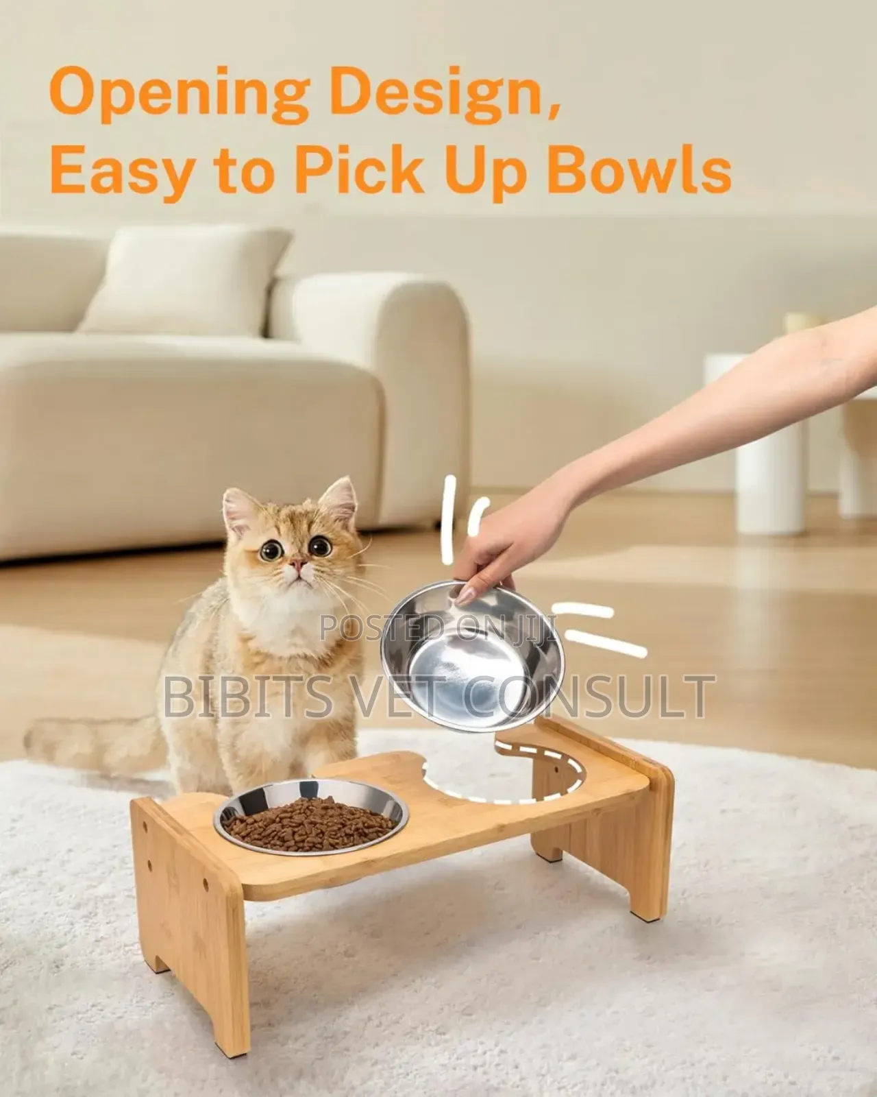 Elevated Cat Dog Double Bowl With 15° Tilt Adjustable