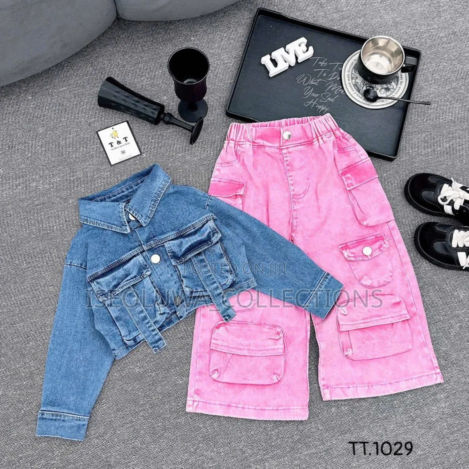 Quality Pretty in Pink Denim Cargo Chic Set