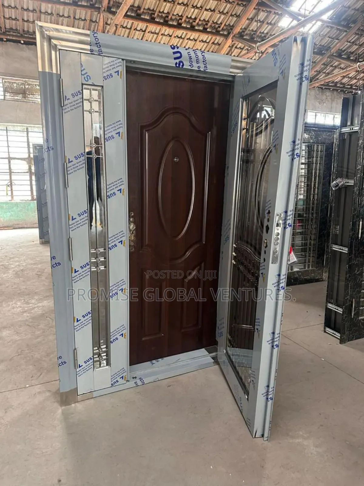 Silver Glass Door in Door
