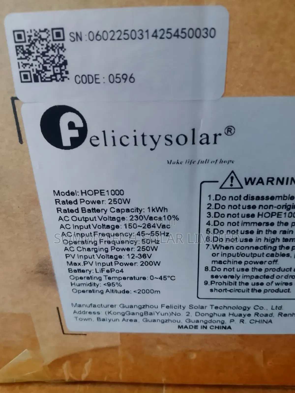 1kwh Felicity Solar Generator