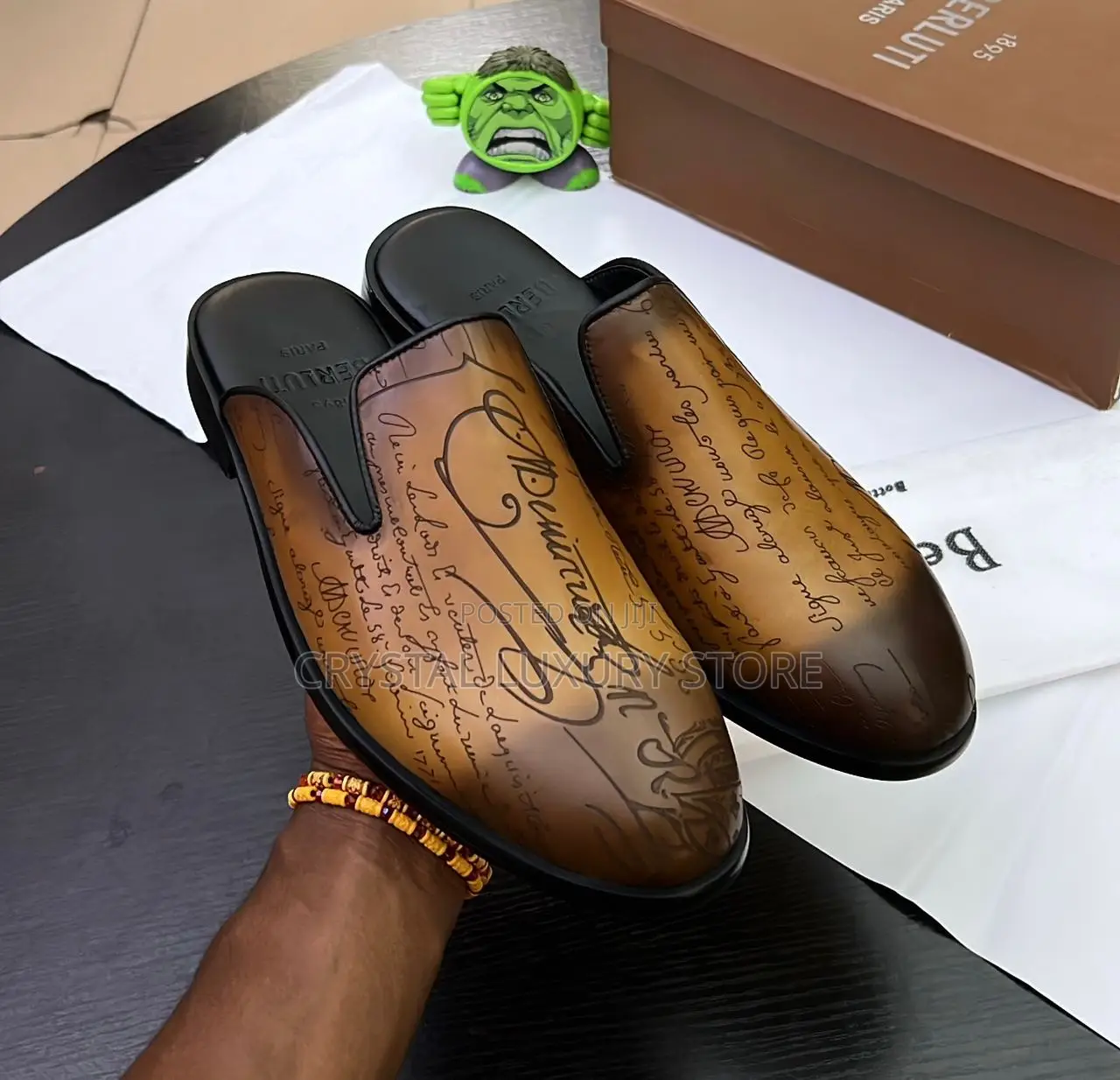 Berluti Quality Luxury Men Genuine Leather Half Shoe