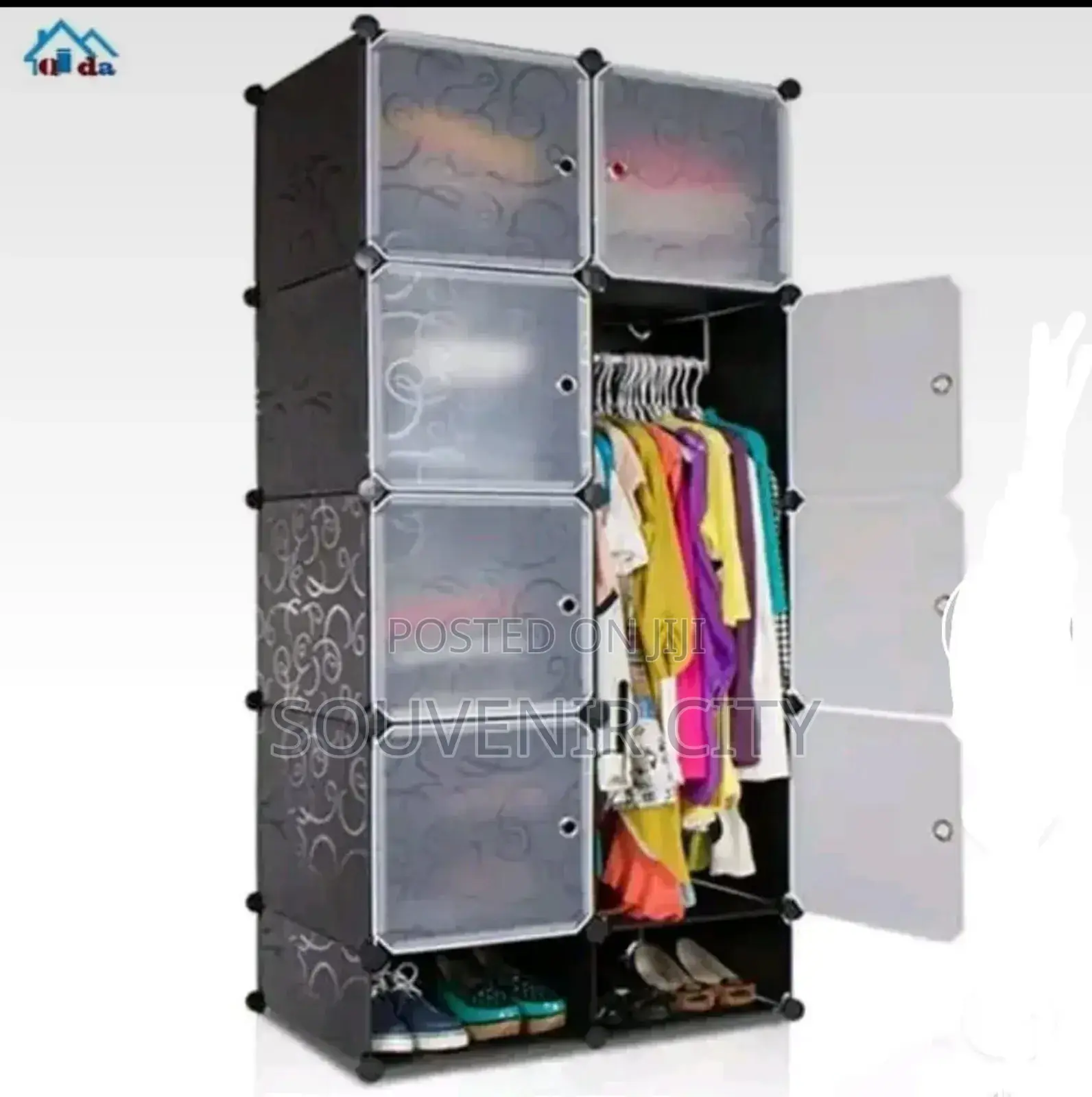 2pertiton High Quality Plastic Wardrobe