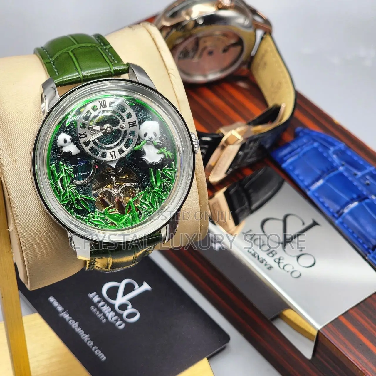 Jacob Co Panda Edition Quality Luxury Men Genuine Leather Wristwatch