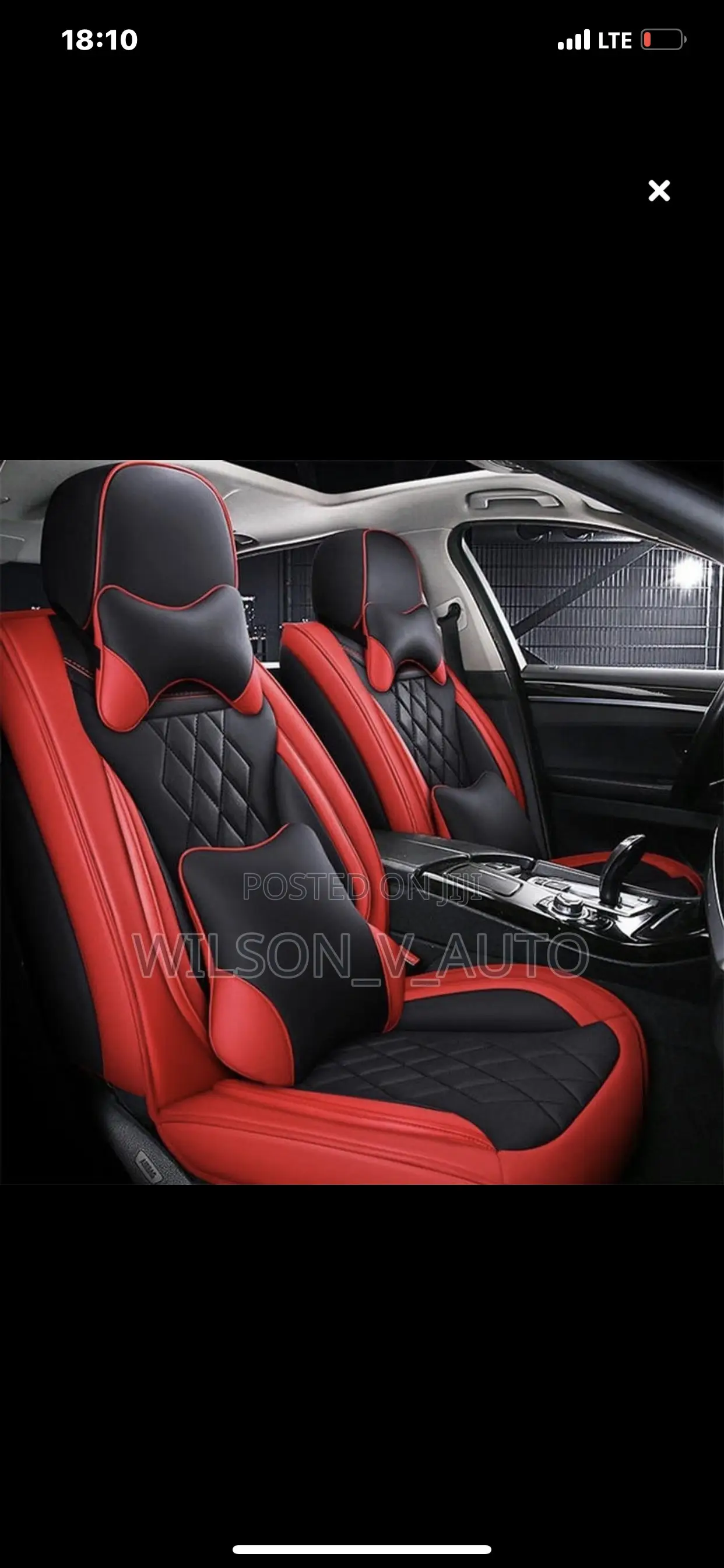 Good Quality 5 Seater Leather Car Seat Cover Red and Black