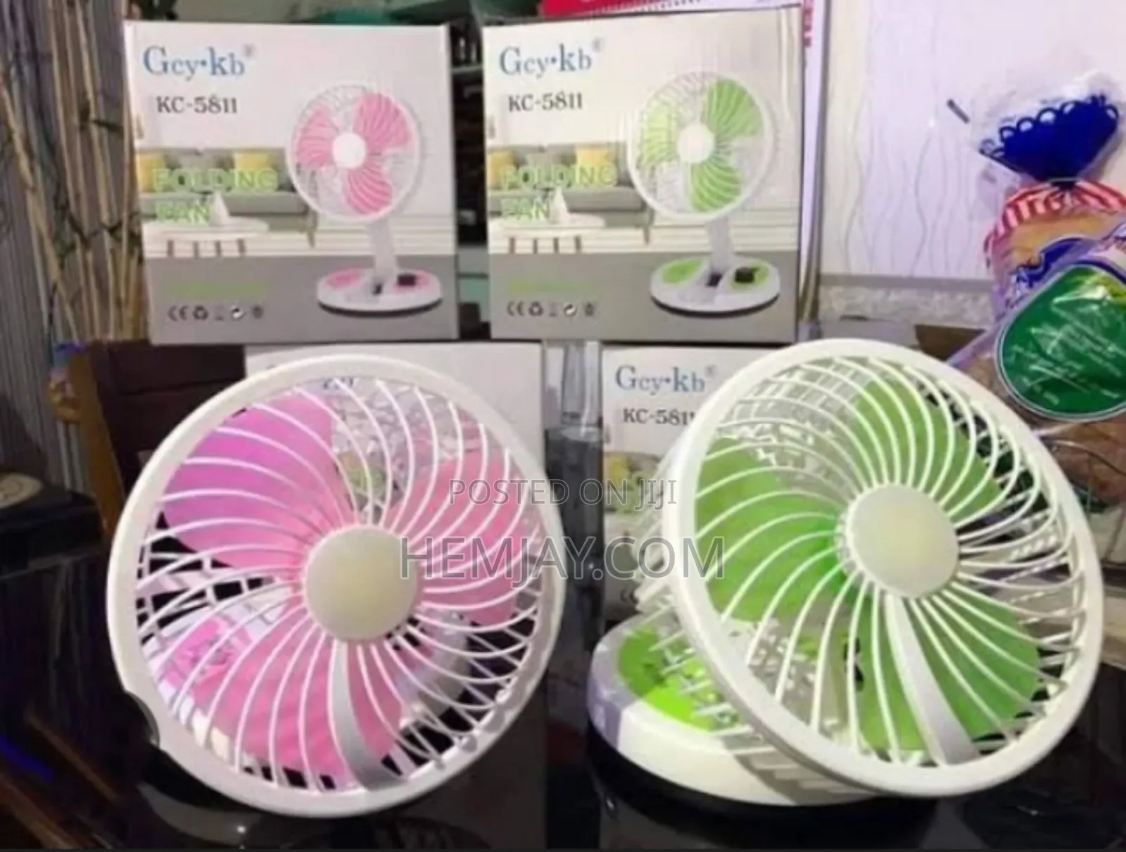 Rechargeable Portable and Foldable Fan With Light "Multi Purpose Fan"