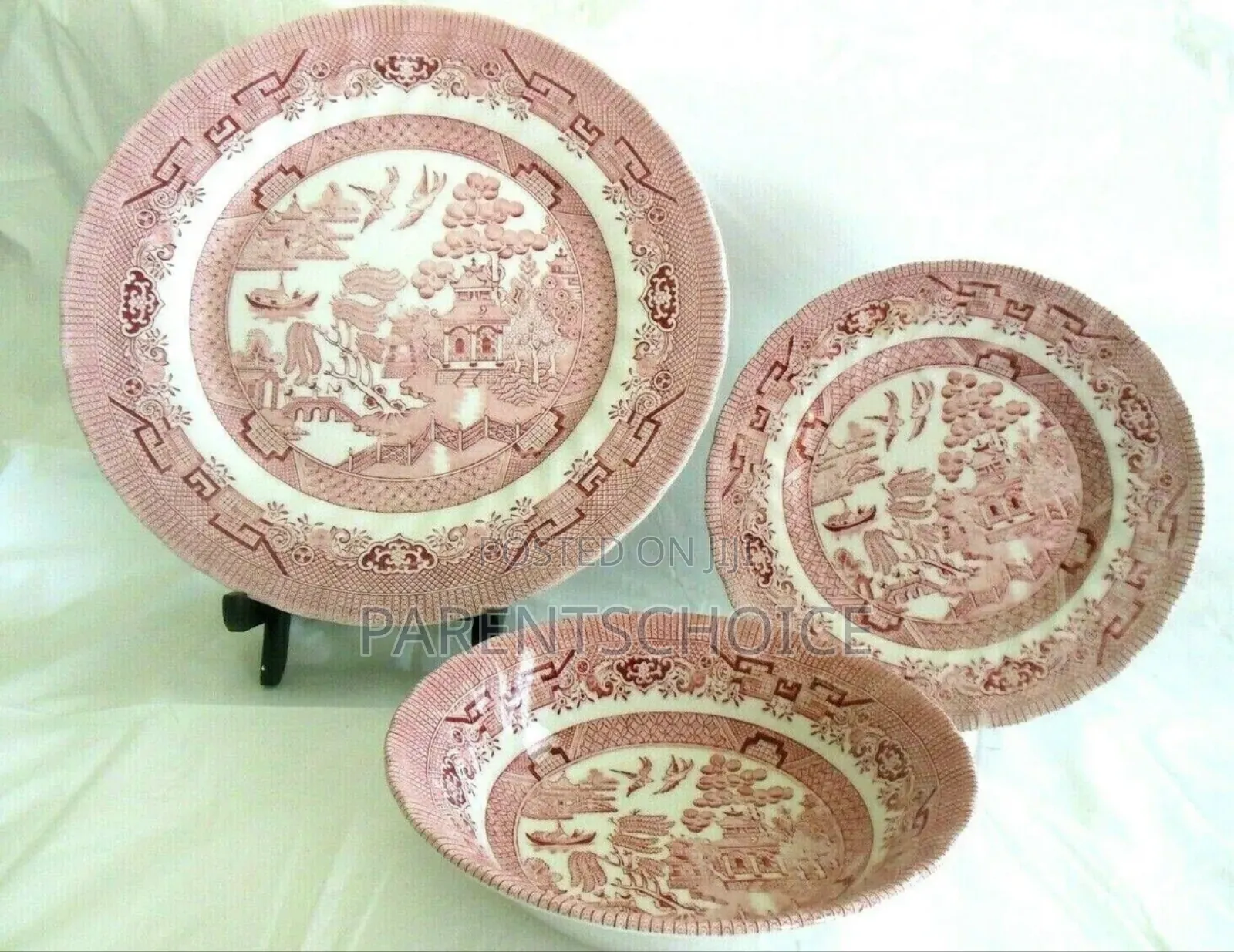 Pink/Blue Willow 12,18,19,20-Piece Dinnerware Set Queen's by Churchill