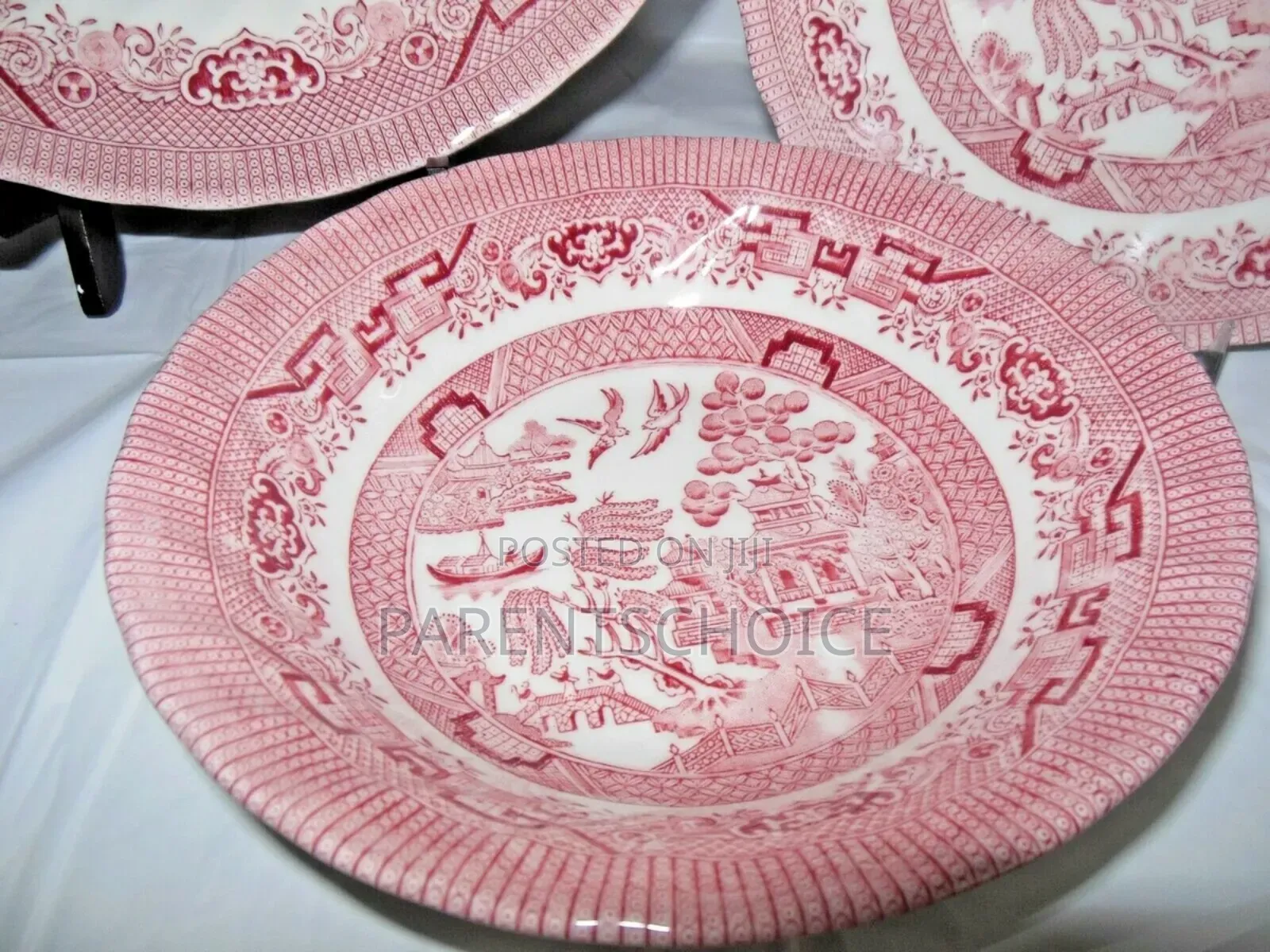Pink/Blue Willow 12,18,19,20-Piece Dinnerware Set Queen's by Churchill