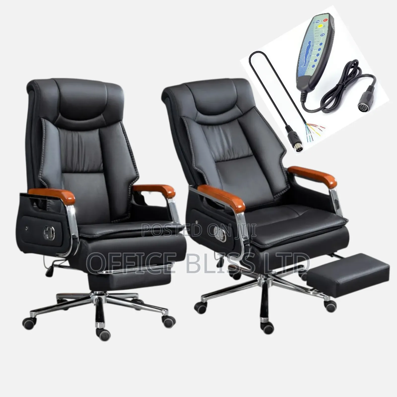 High-back Executive Massaging Office Chair - Black