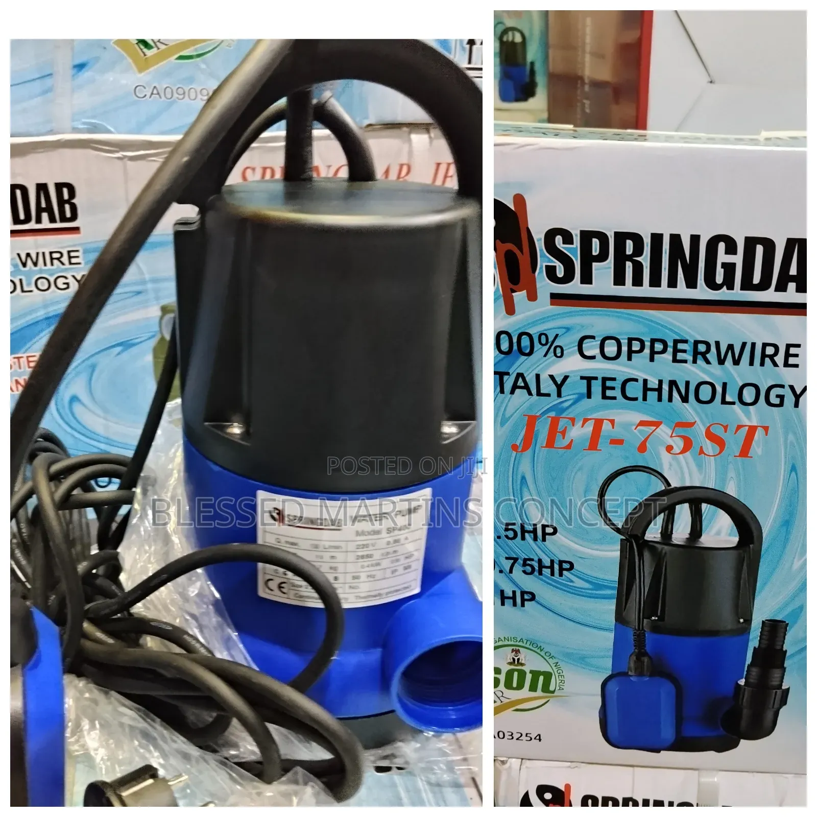 0.5hp Springdab Fountain Pump, 100% Copper Coil