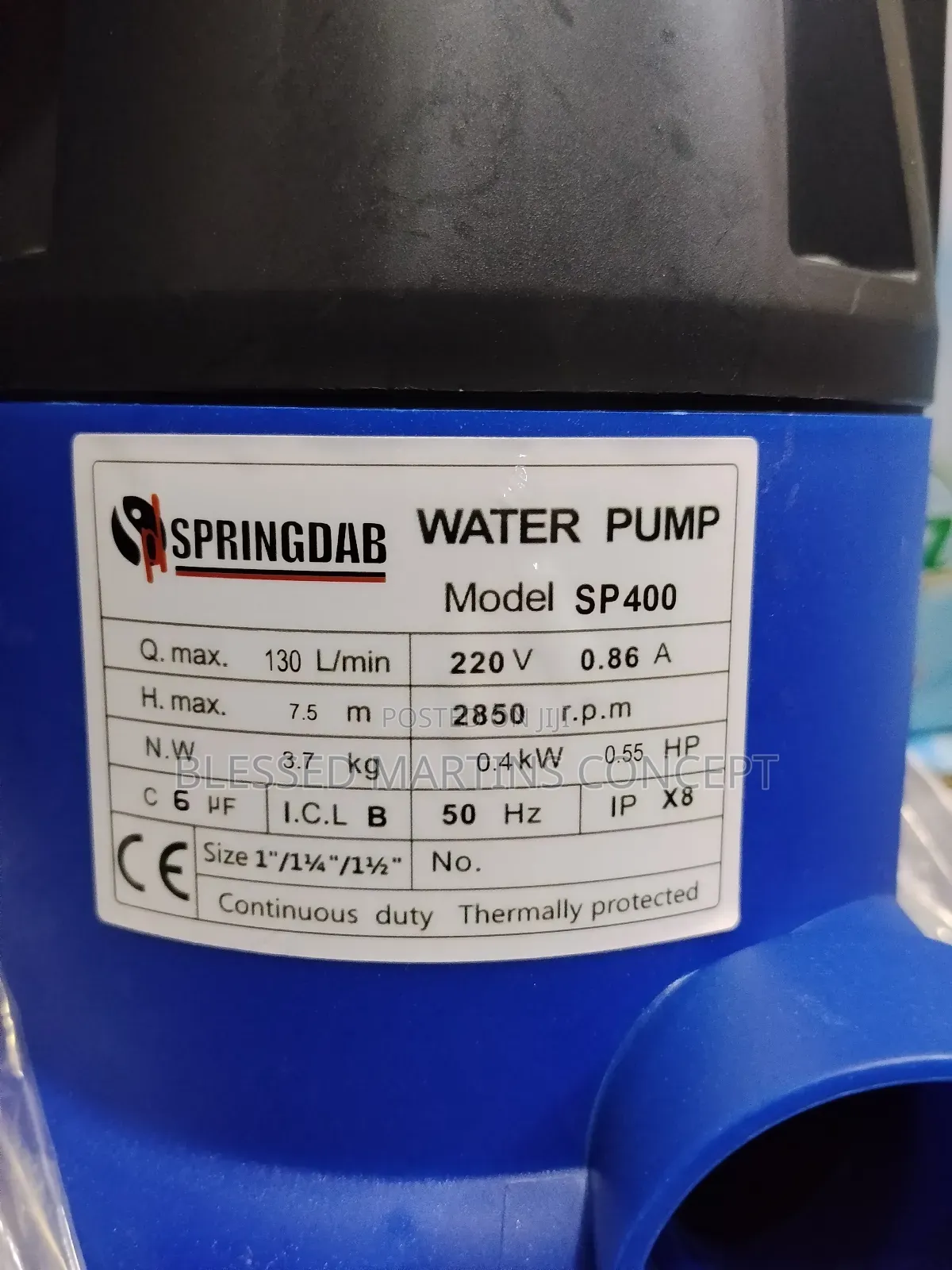 0.5hp Springdab Fountain Pump, 100% Copper Coil