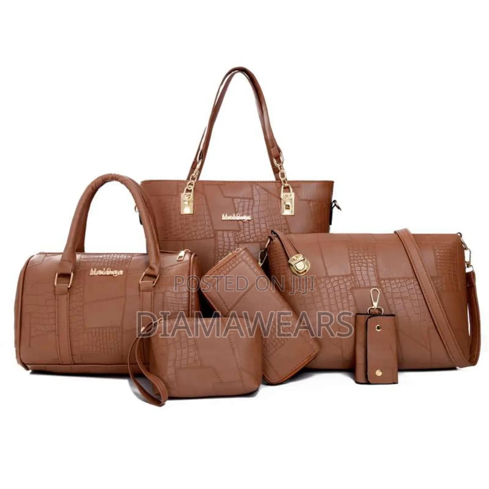 6 in One Ladies Tote Bag Brown