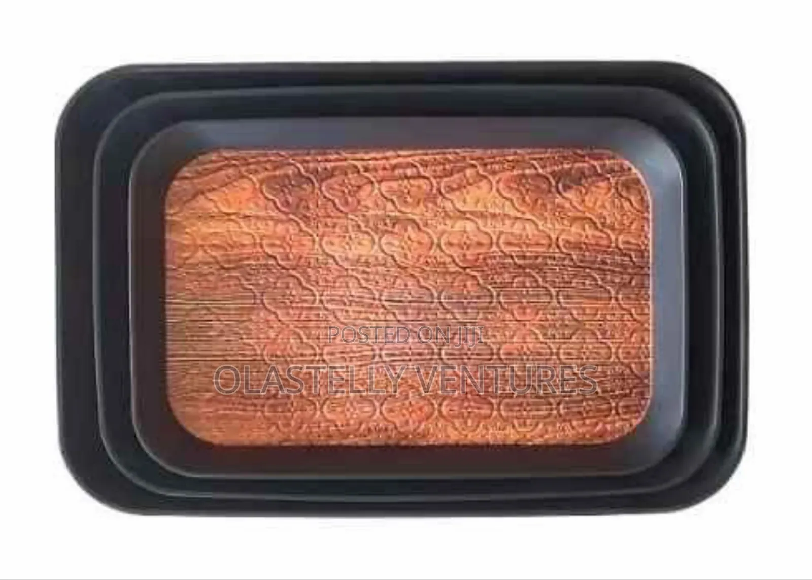 Black Rim Nonslip Plastic Serving Tray
Big and 
Medium. H