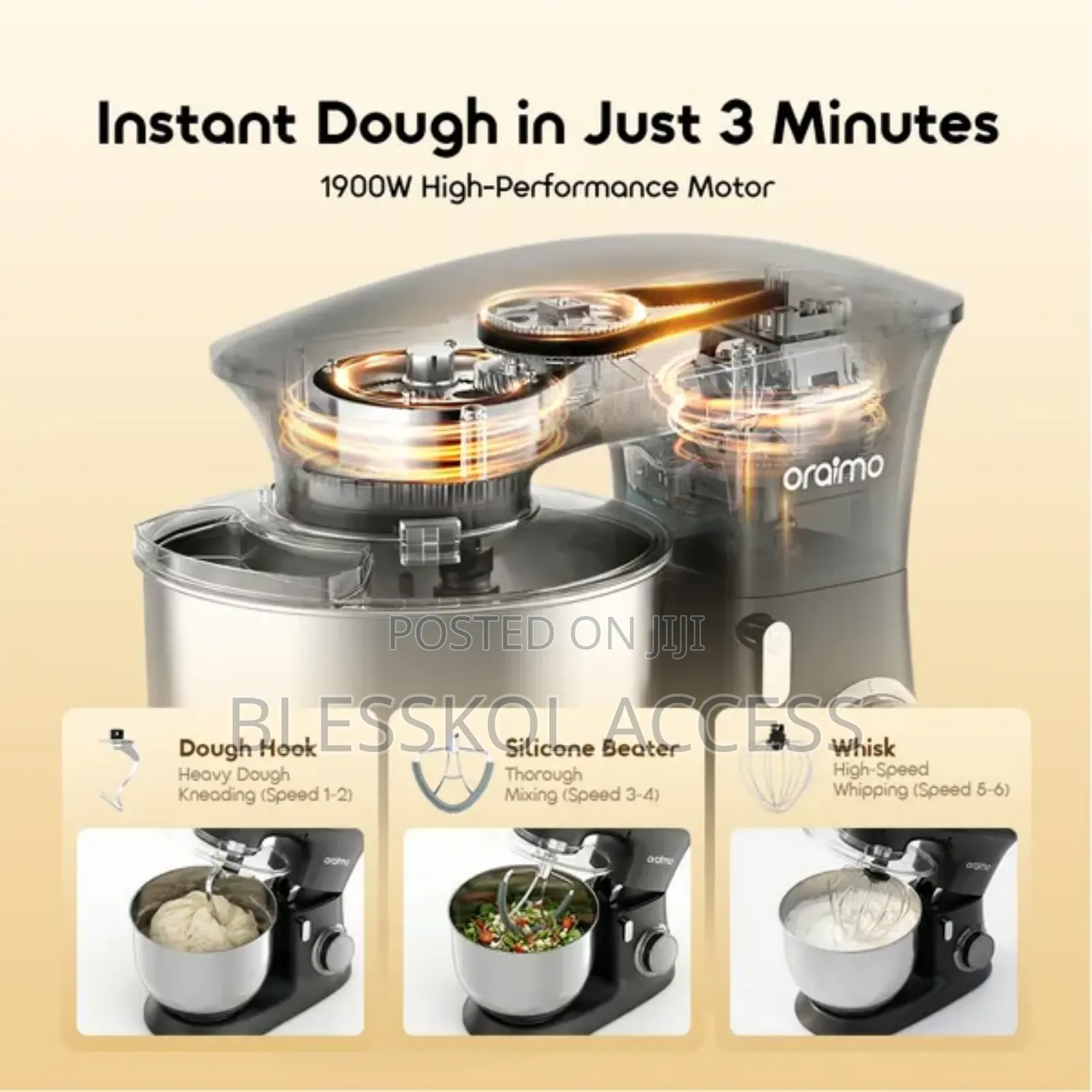 Oraimo Ominimix 6 Speeds Durable All Metal Gears Stand Mixer