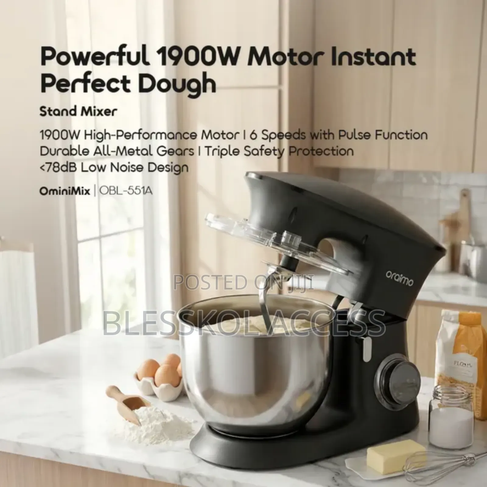 Oraimo Ominimix 6 Speeds Durable All Metal Gears Stand Mixer