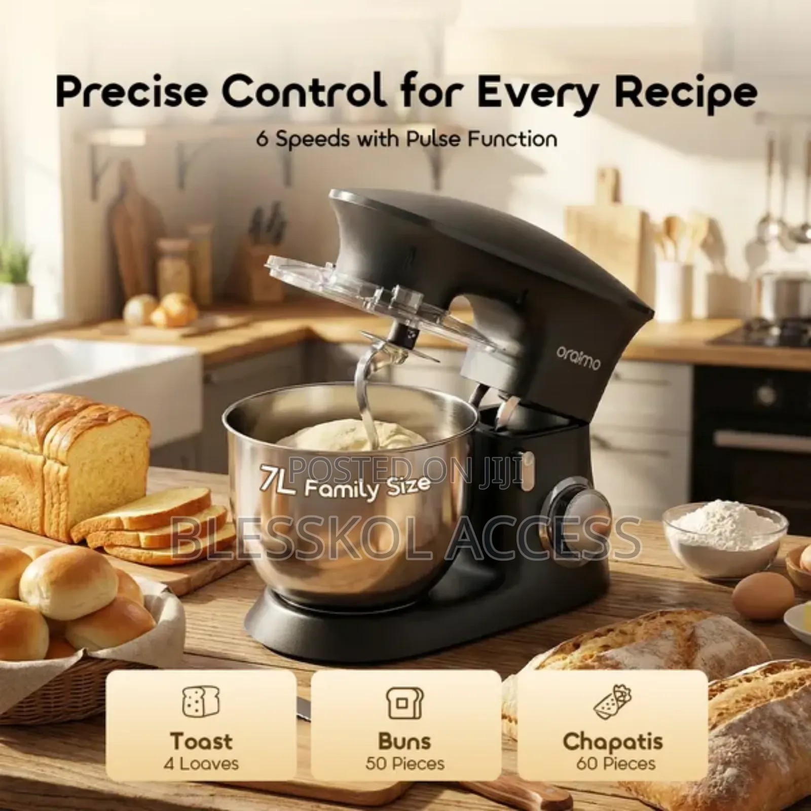 Oraimo Ominimix 6 Speeds Durable All Metal Gears Stand Mixer