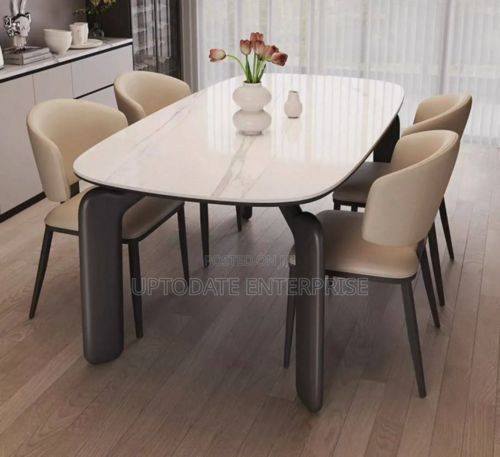 Stylish Unique Marble Dining 4 Seaters