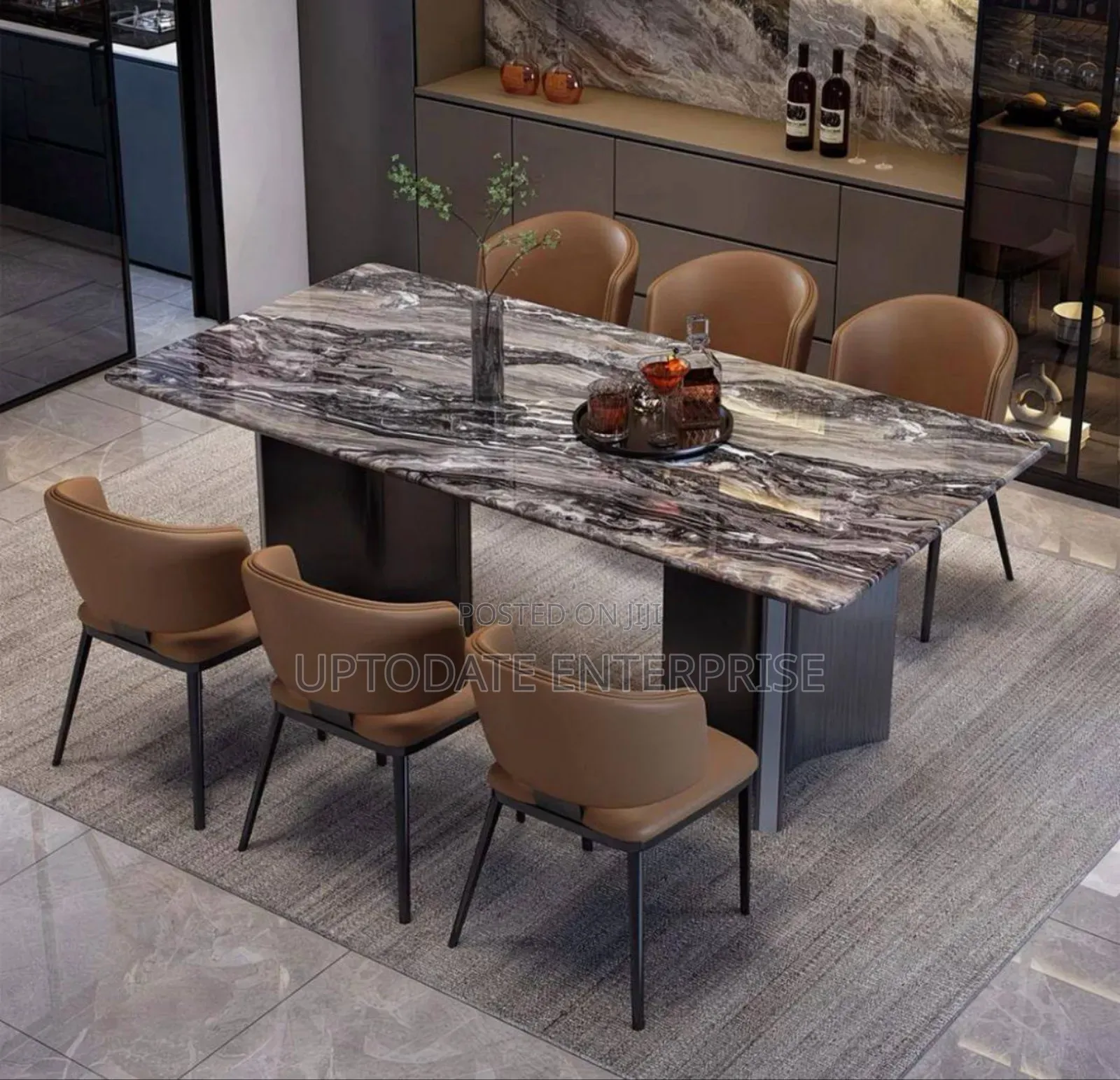 Big Family Brown Design 6 Seaters Dining Set