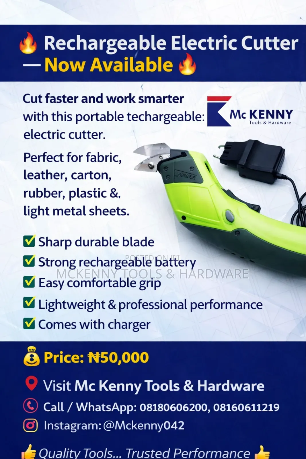 Rechargeable Electric Cutter – Now Available 🔥