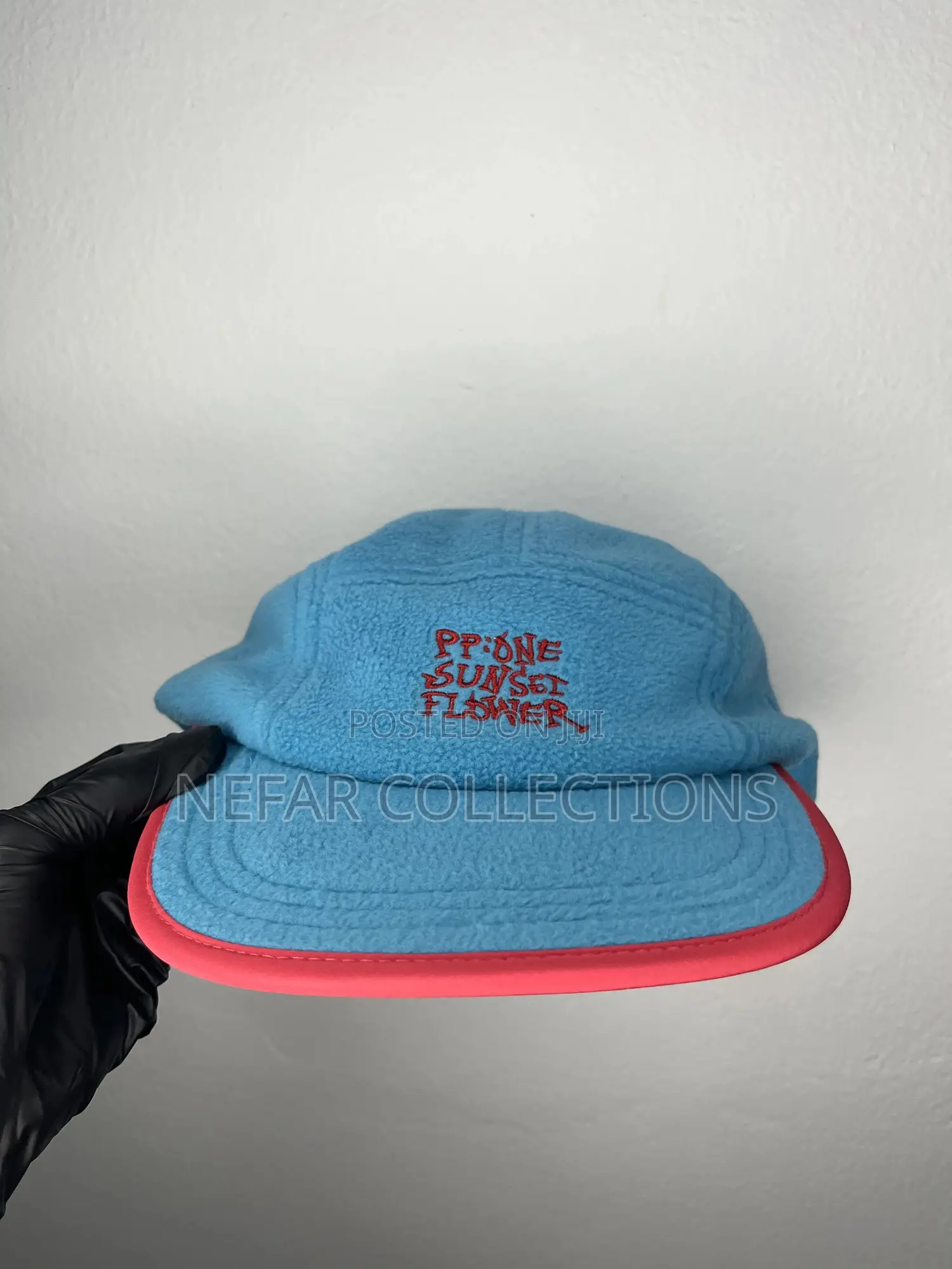 Flat Brim Face Cap - Black Blue.