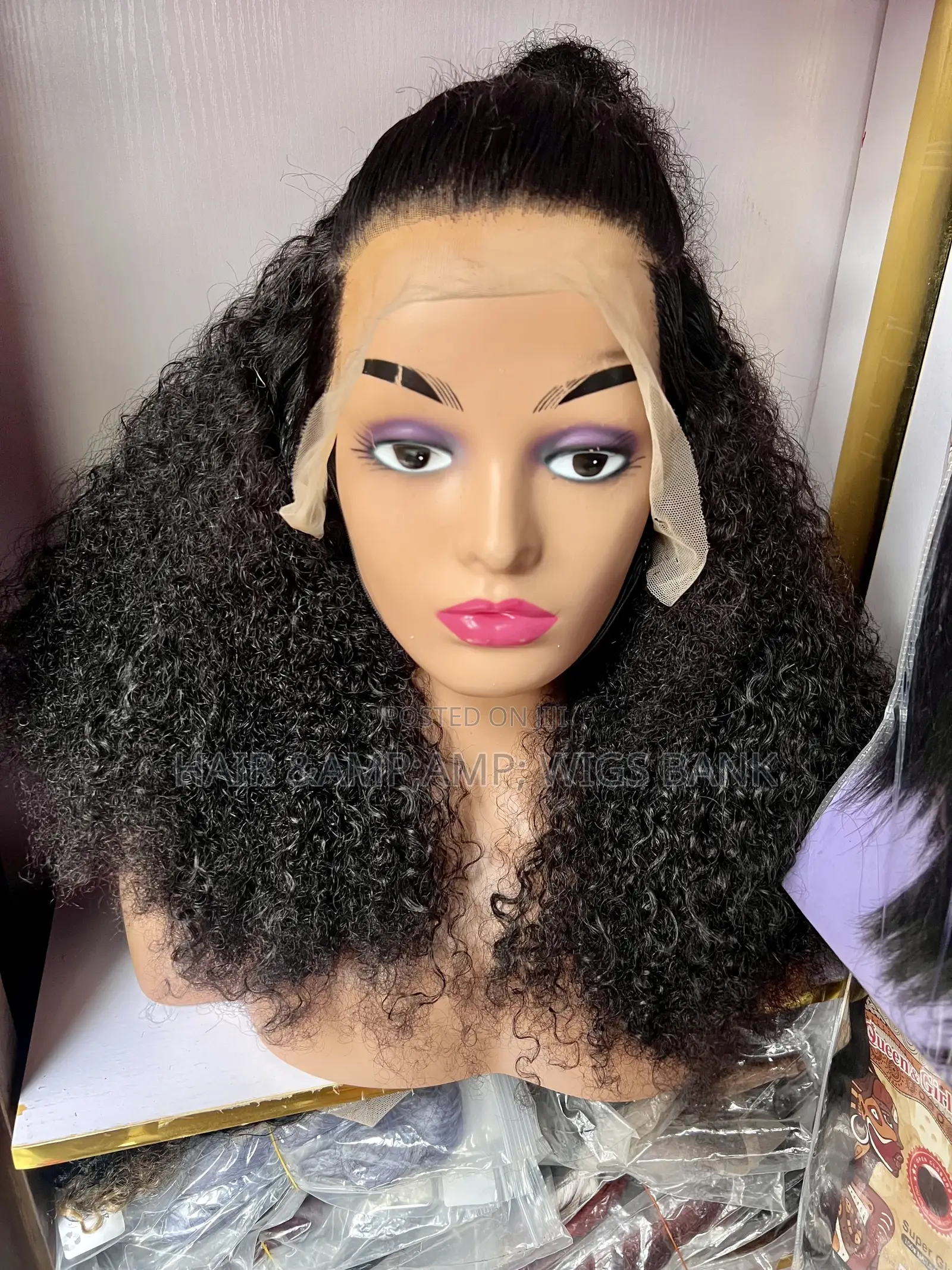 💯 Human Hair Full Frontal Pixie Jerry Curl Gluessless Wig
