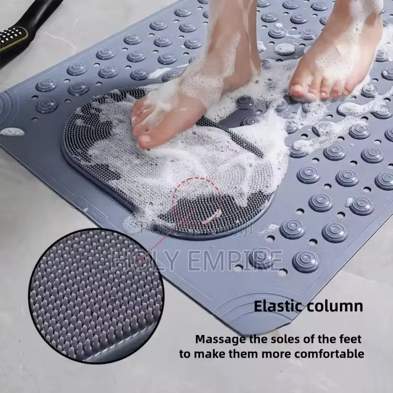 Bathroom Non-slip Mat Solid Color Massage Mat Home Anti-slip Suction