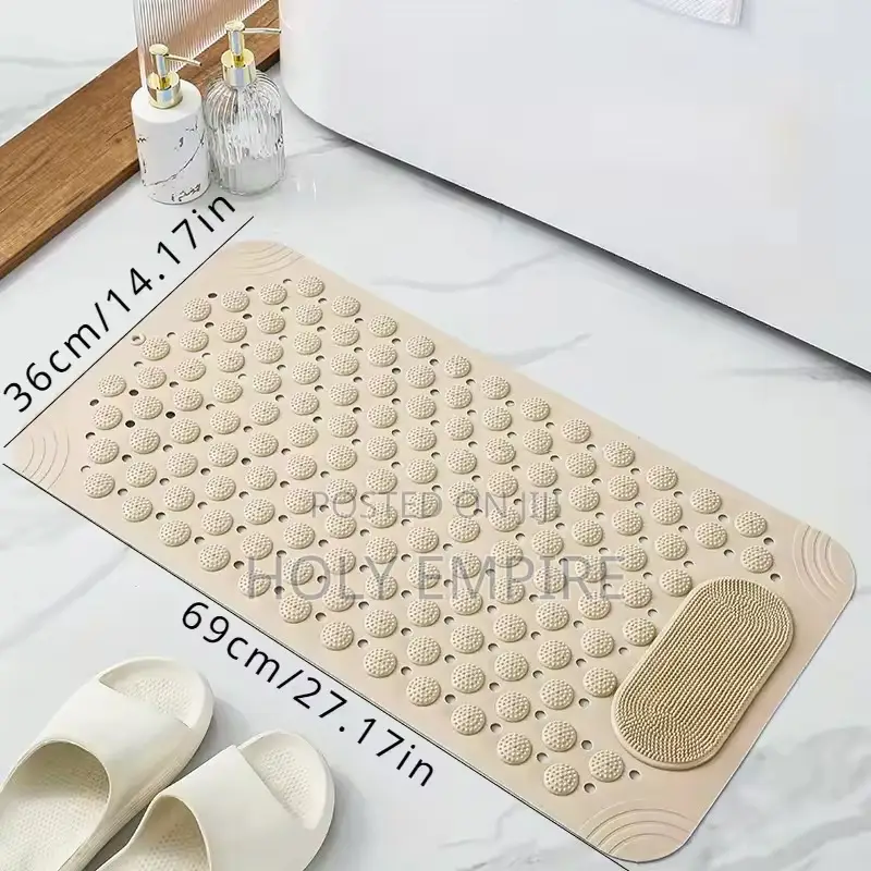 Bathroom Non-slip Mat Solid Color Massage Mat Home Anti-slip Suction