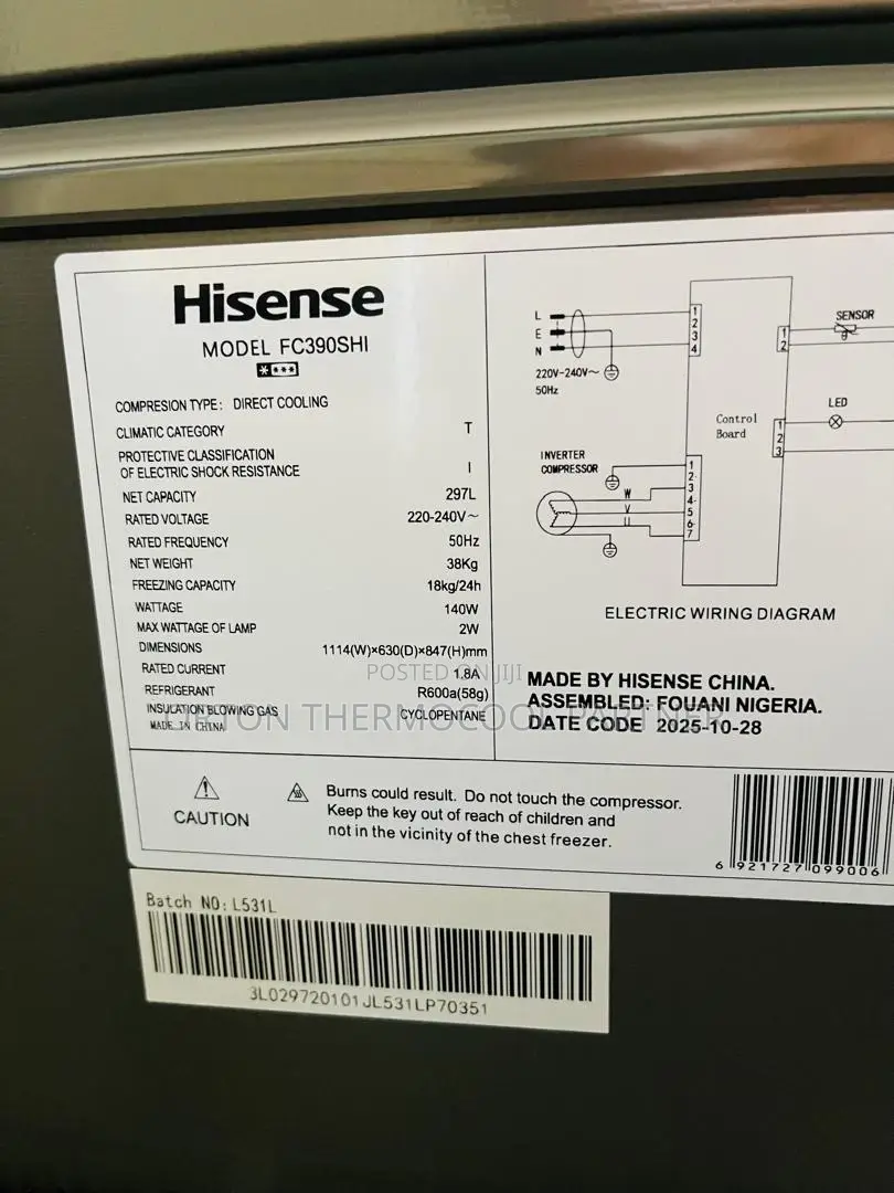 Hisense Inverter Freezer 297/300l