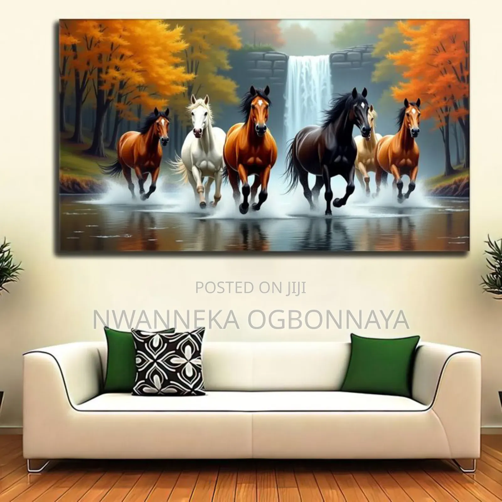 Dynamic Running Horses Panoramic Wall Print Decoration