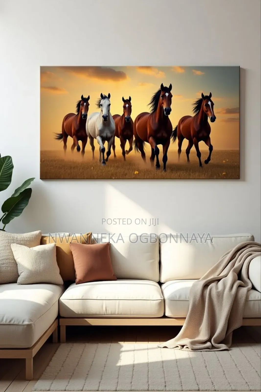 Dynamic Running Horses Panoramic Wall Print Decoration