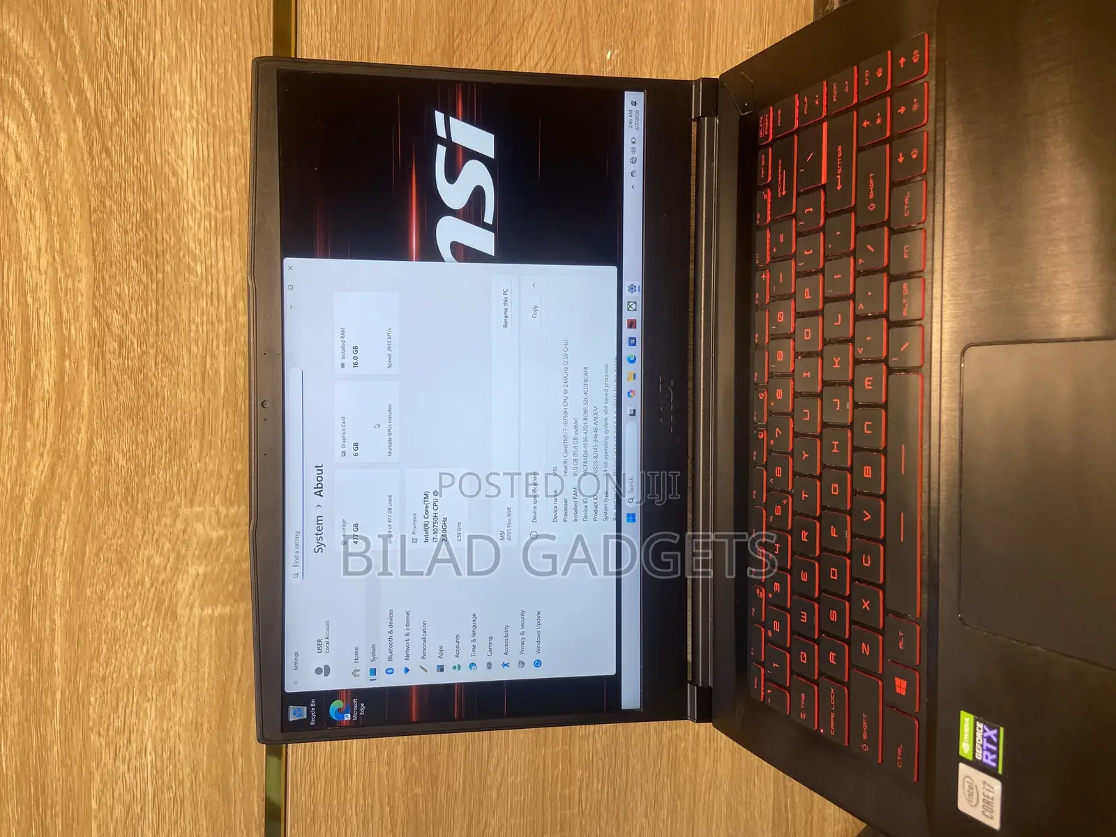 Laptop MSI GF65 Thin 10UE 16GB Intel Core i7 SSD 512GB