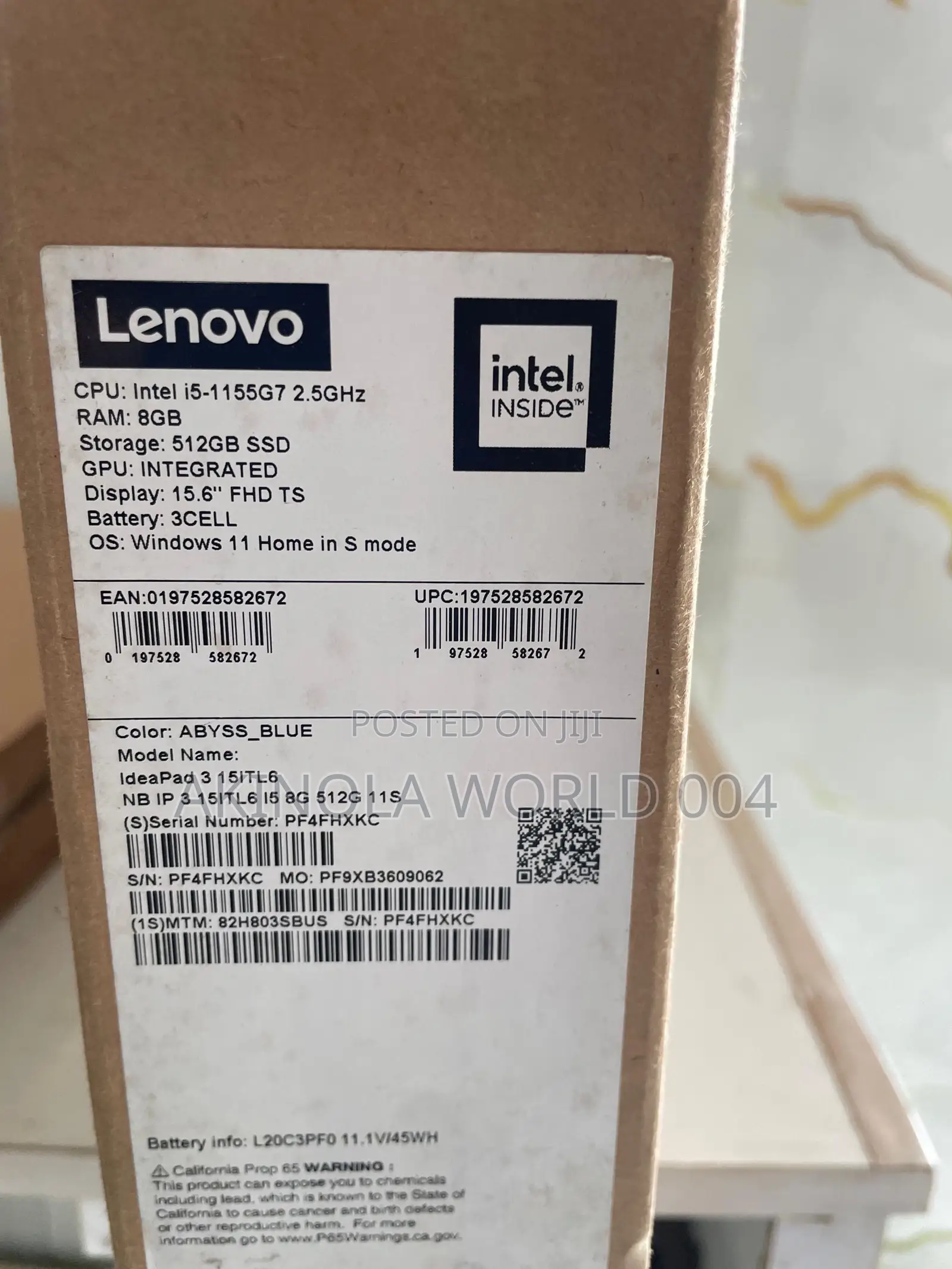 New Laptop Lenovo Ideapad 3 8GB Intel Core i5 SSD 512GB