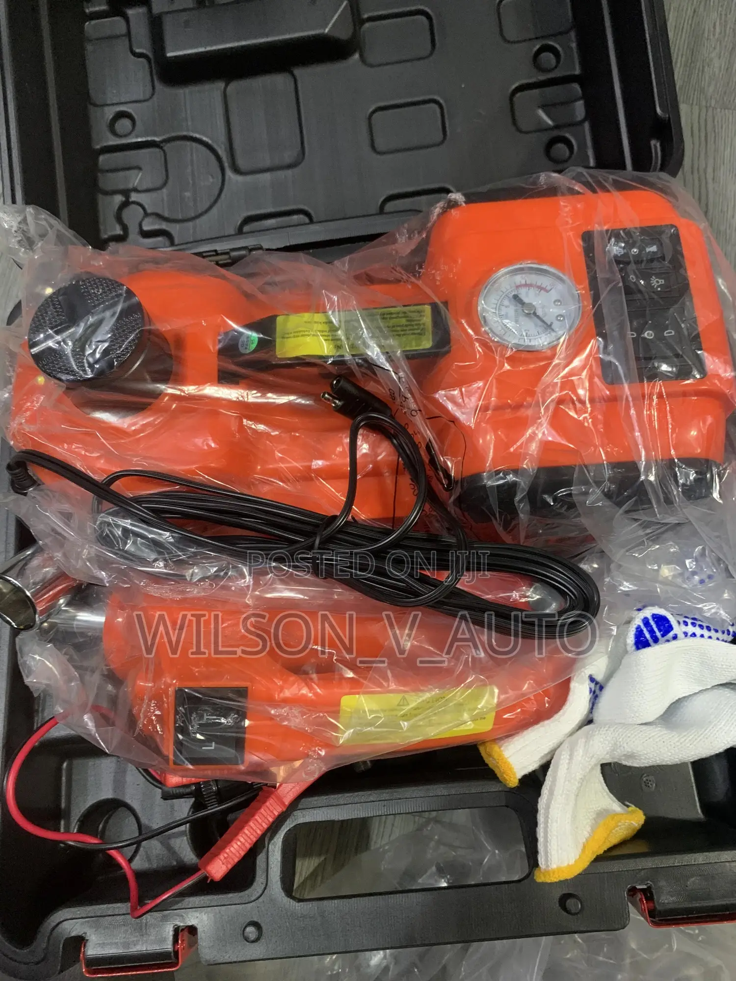 4-in-1 Car Car Electric Jack Wrench Tyre Pump C Caution