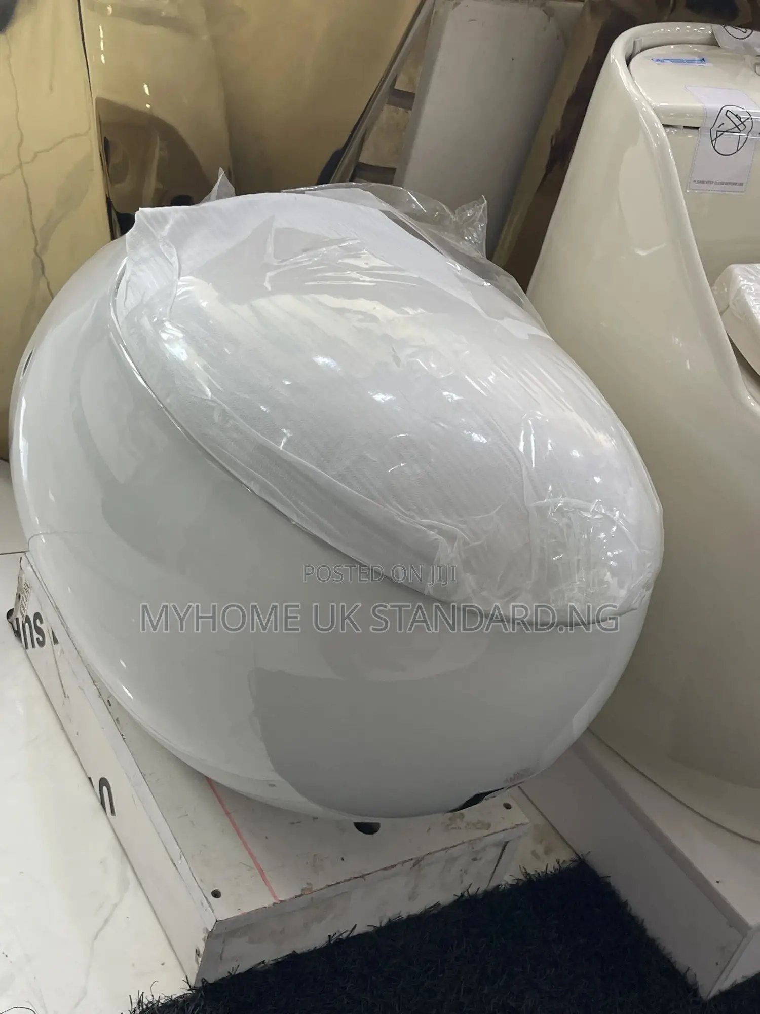 The Original England White Egg Shape Water Closet Set