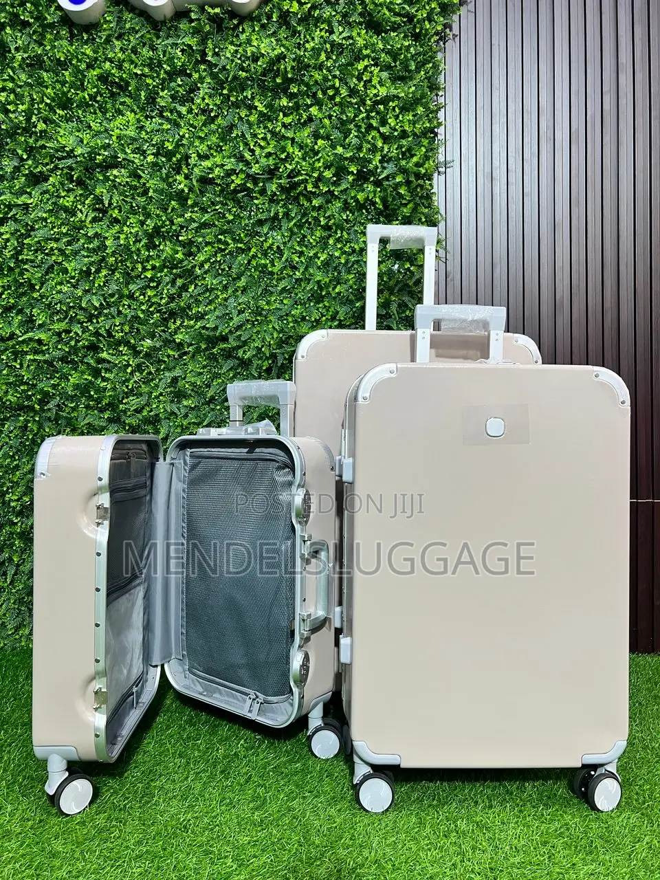 3-Piece Beige Hard Shell Travel Luggage Set