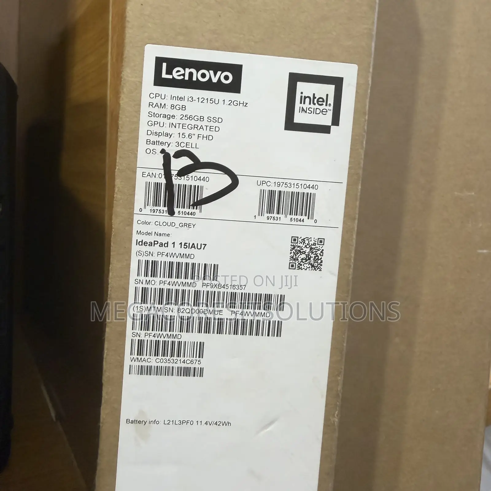 New Laptop Lenovo IdeaPad 1 8GB Intel Core i3 SSD 256GB