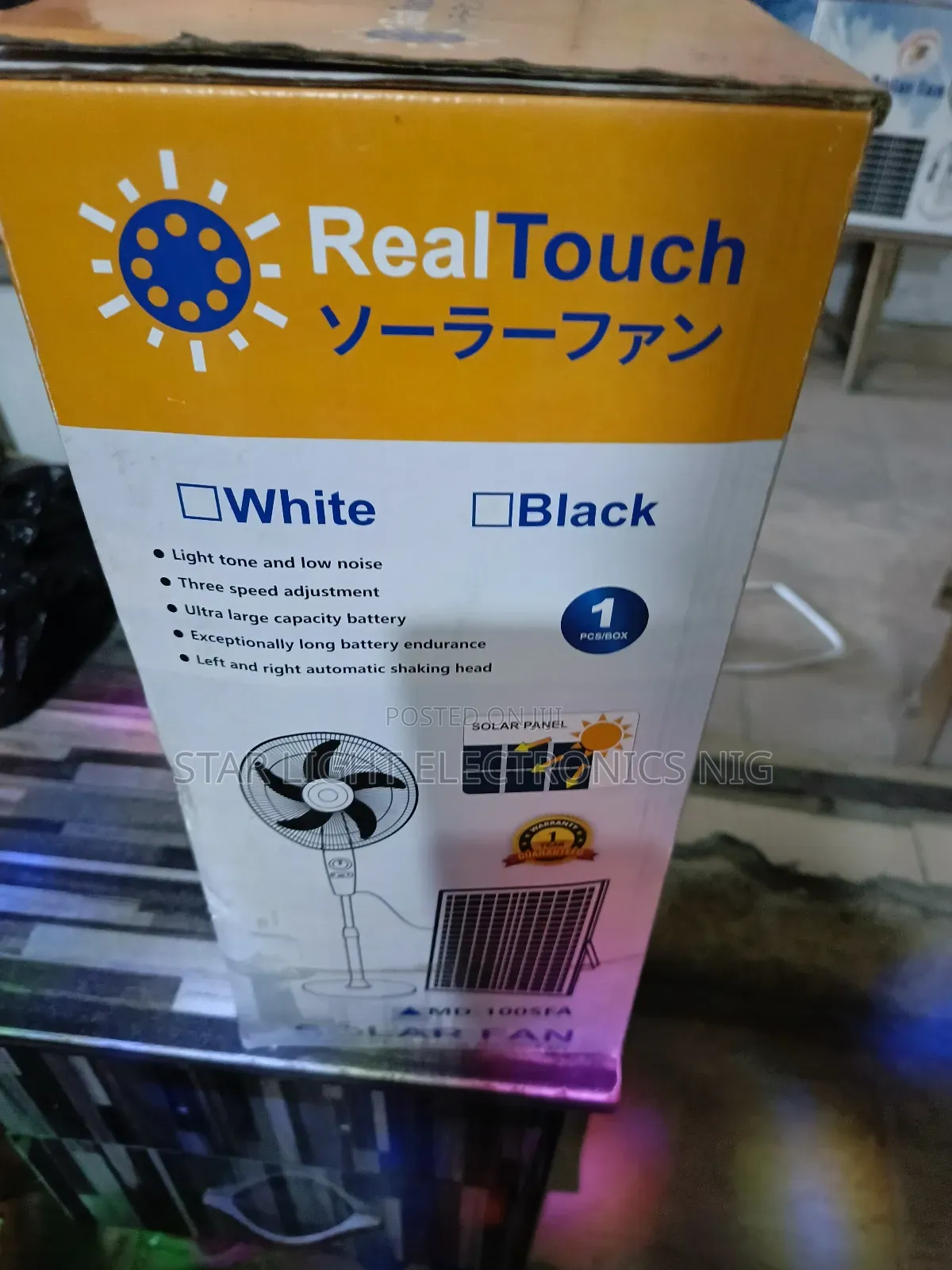 Real Touch Solar Rechargeable Fan