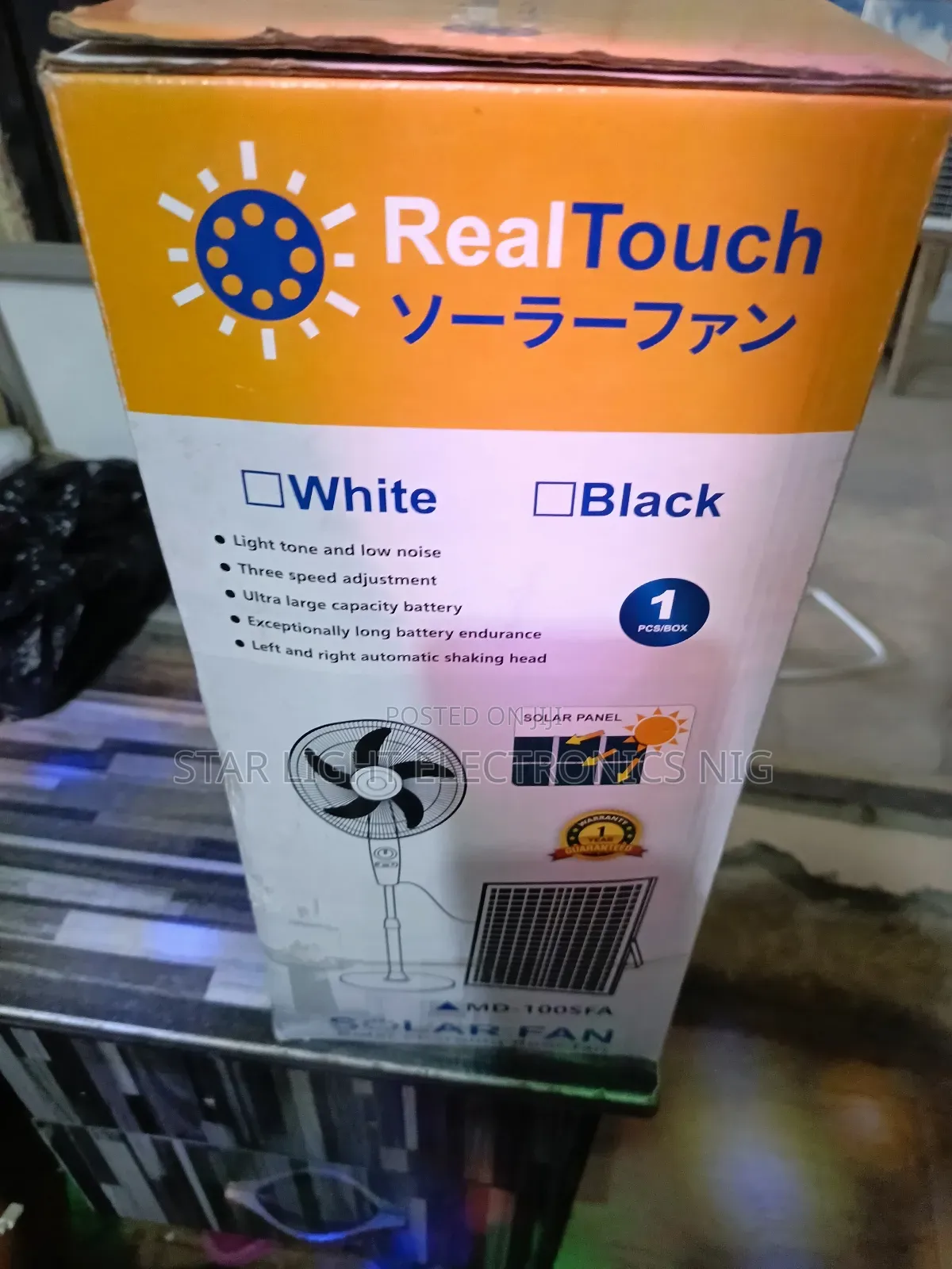 Real Touch Solar Rechargeable Fan