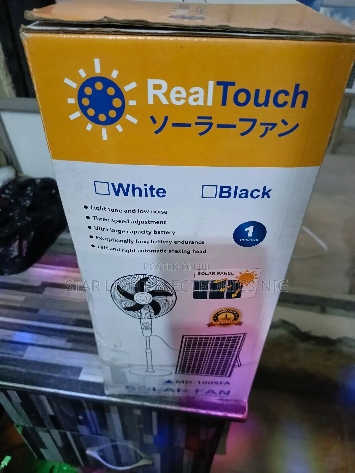 Real Touch Solar Rechargeable Fan