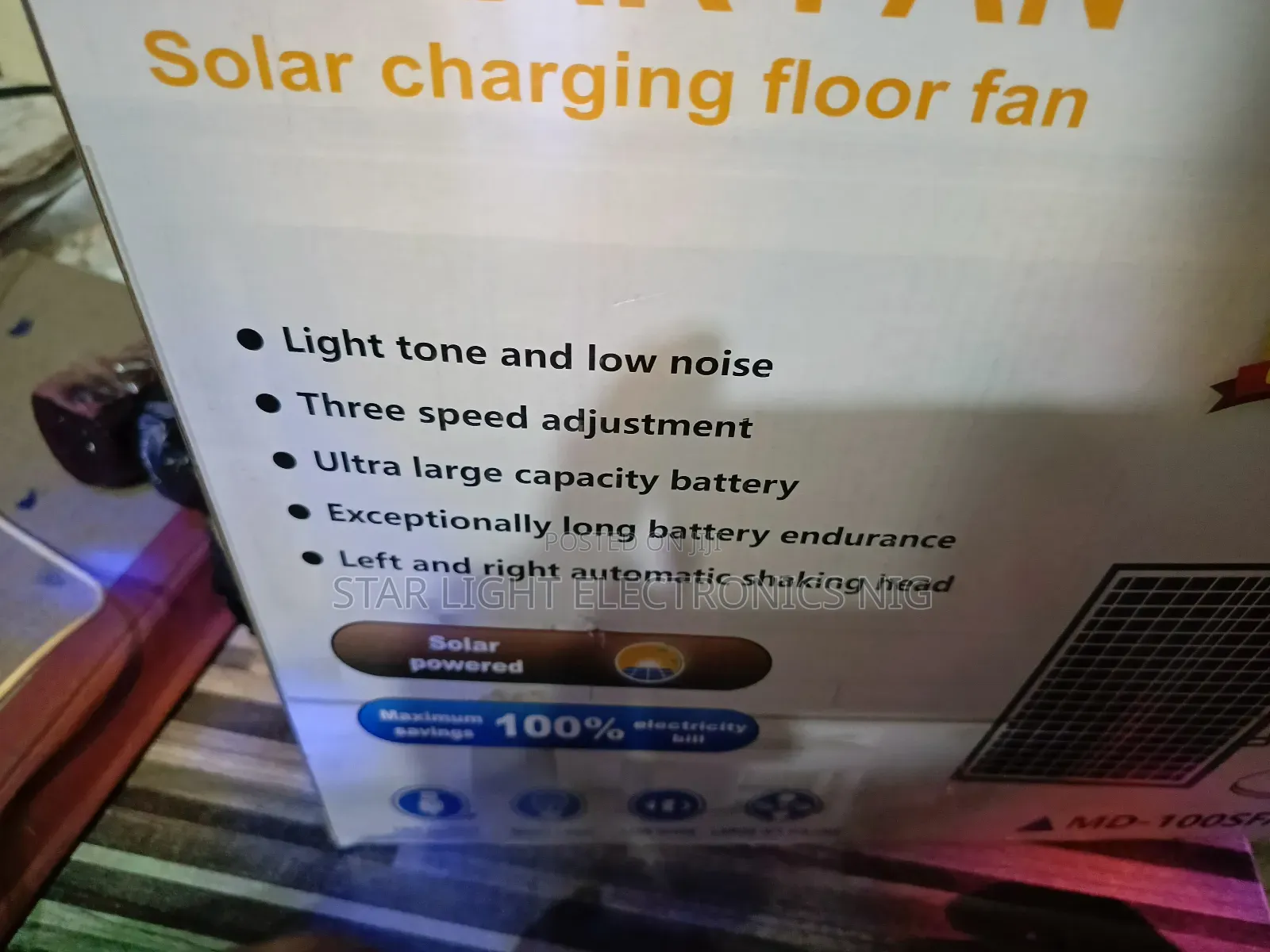 Real Touch Solar Rechargeable Fan