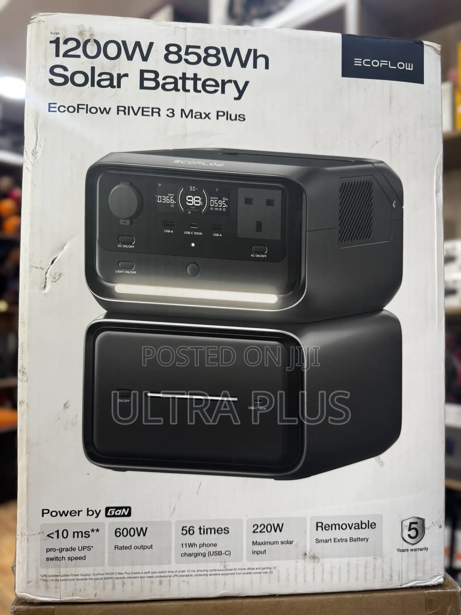 Eco-flow River 3 Max Plus Portable Power Generator – 858wh Lfp Battery