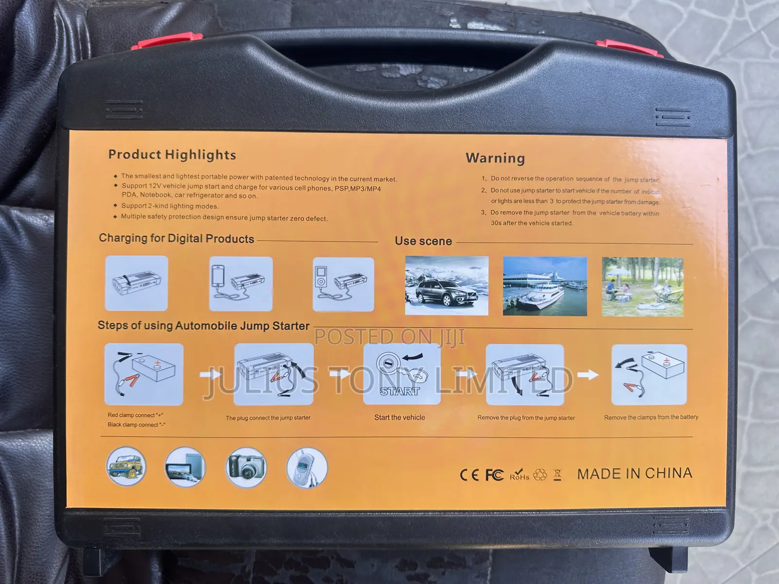 Portable Car Emergency Kit – Jump Starter Air Compressor 99800mah