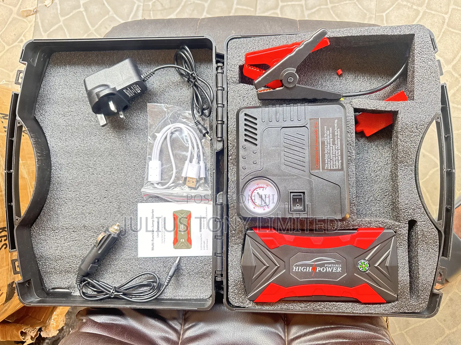 Portable Car Emergency Kit – Jump Starter Air Compressor 99800mah
