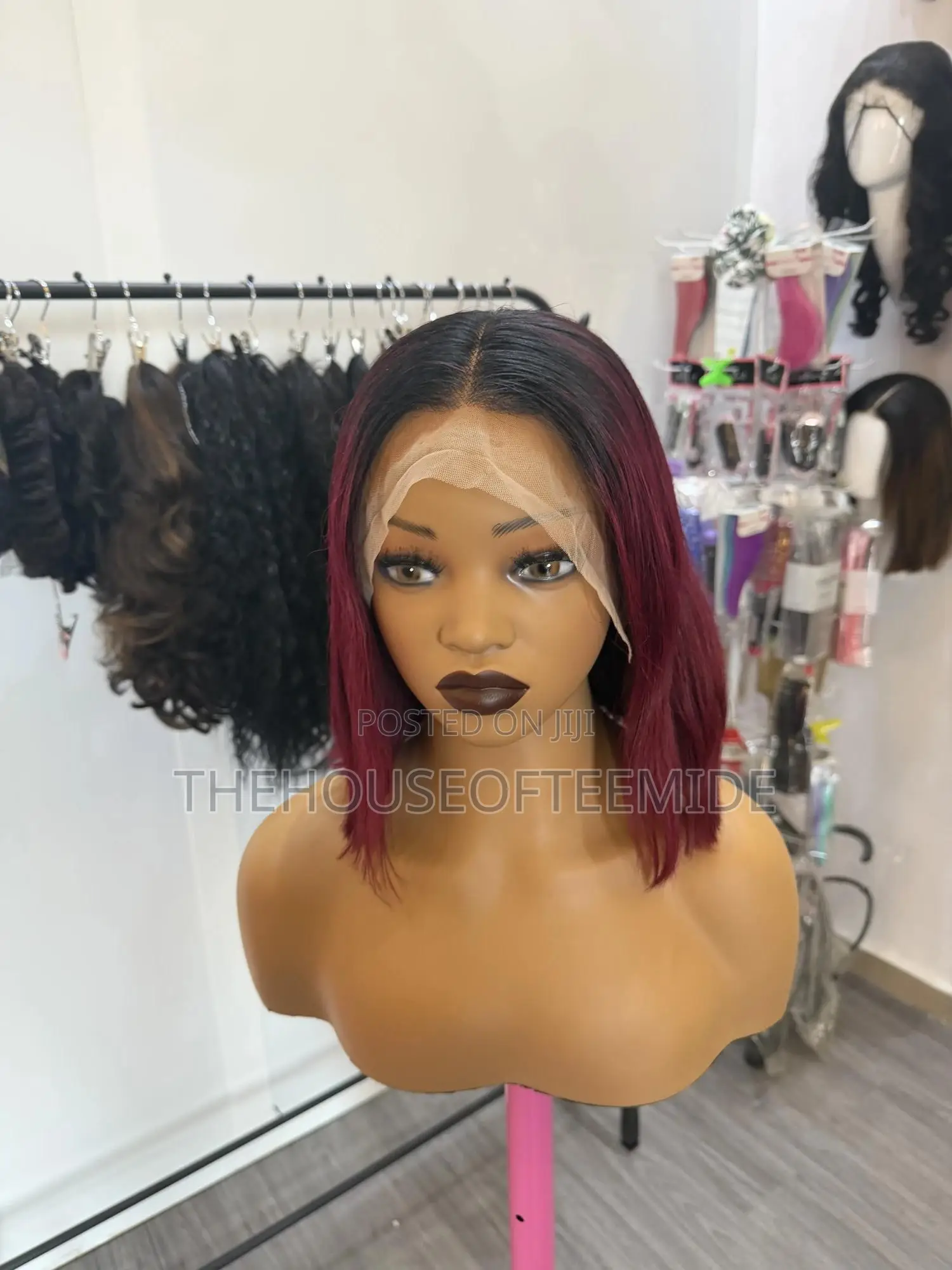 Full Frontal Wig,Burgundy Wig.