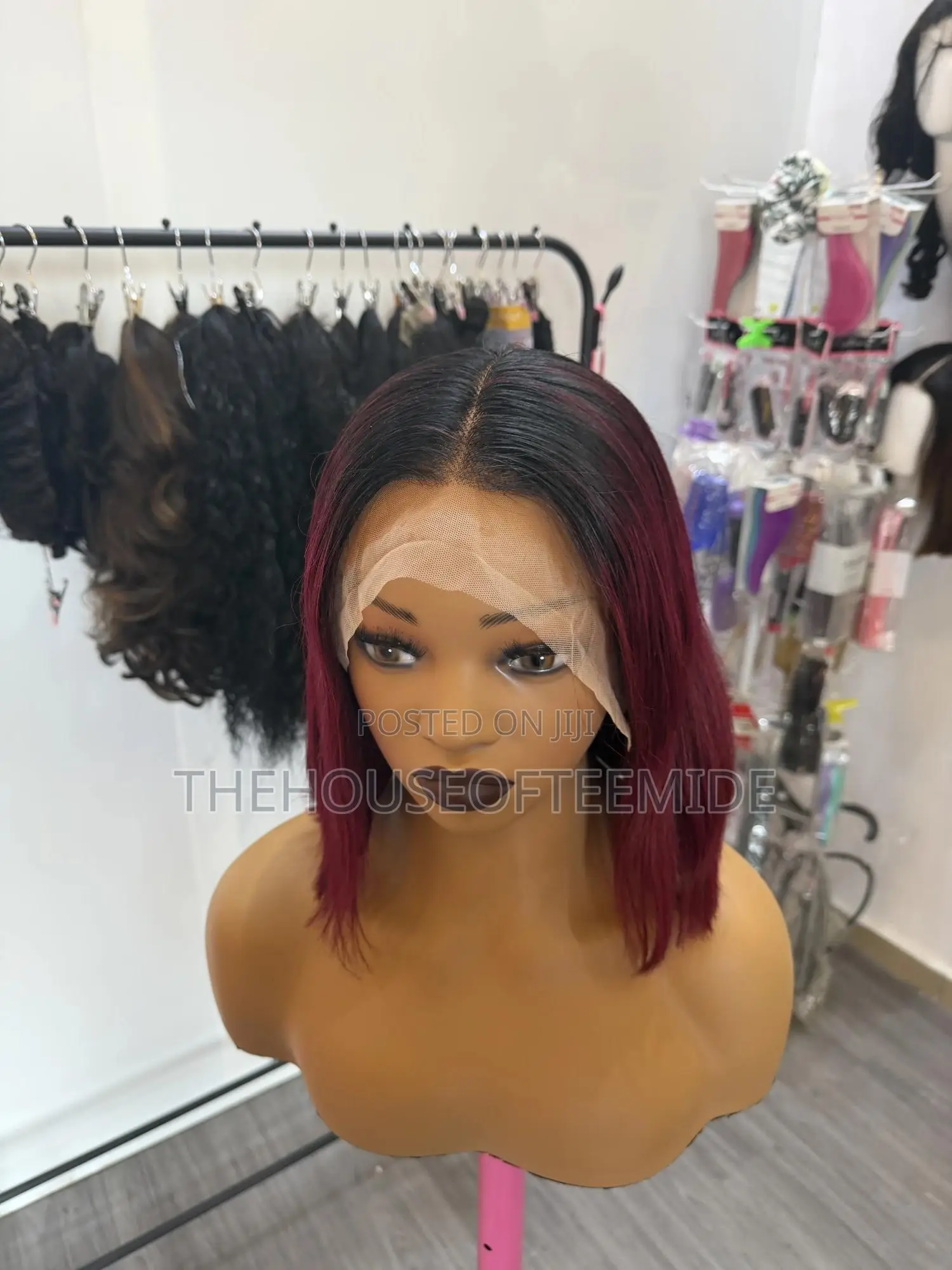 Full Frontal Wig,Burgundy Wig.