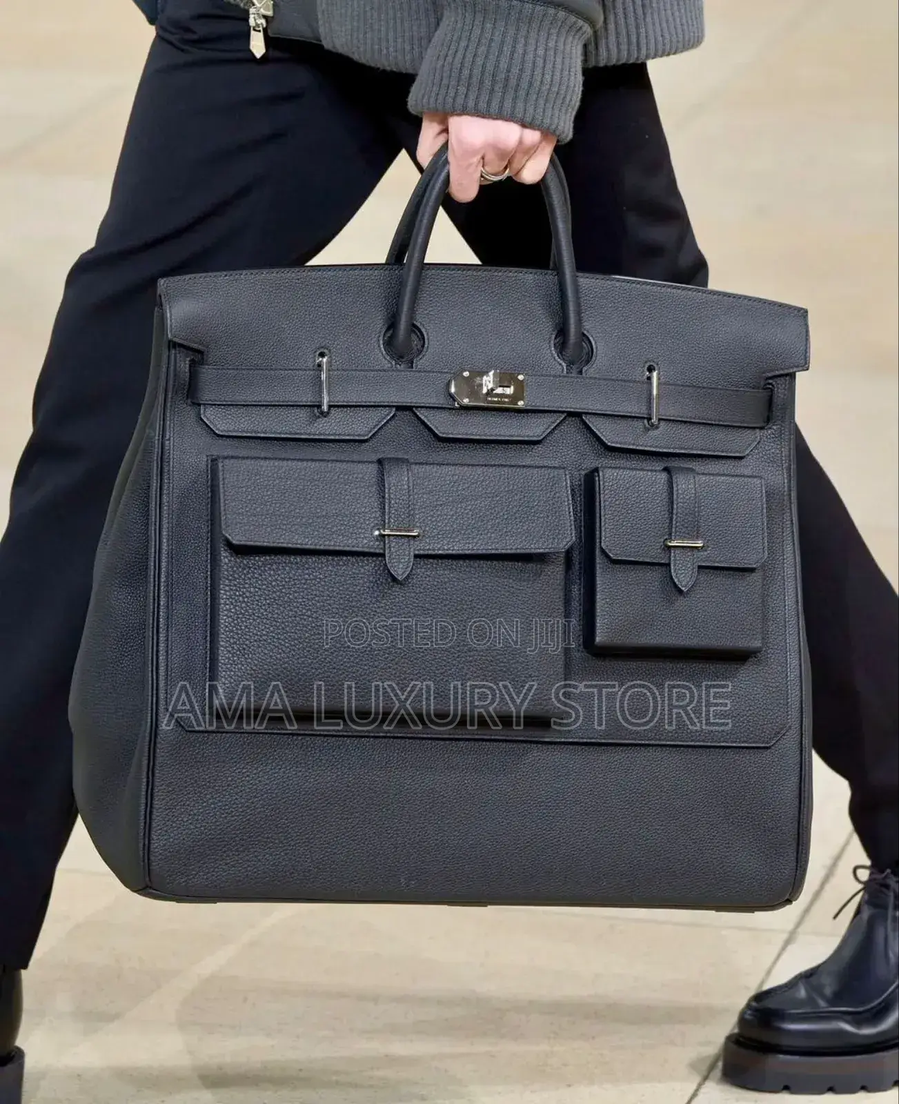 Luxury Unisex Leather Duffle Bag) Travel Bags