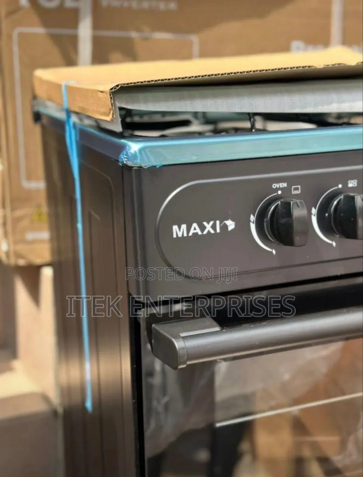 ​Maxi 4-Burner Gas Cooker With Oven Grill (Black Edition)