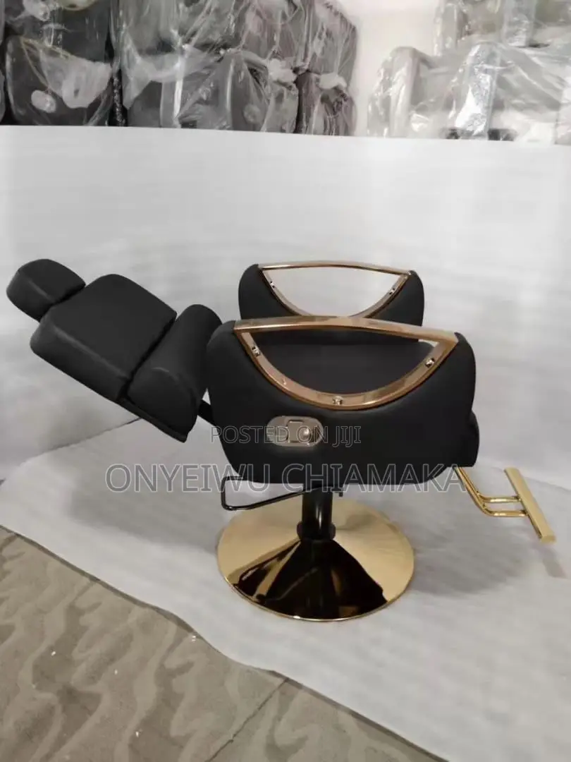 Luxury Hydraulic Salon/Barber Chair With Gold Finish