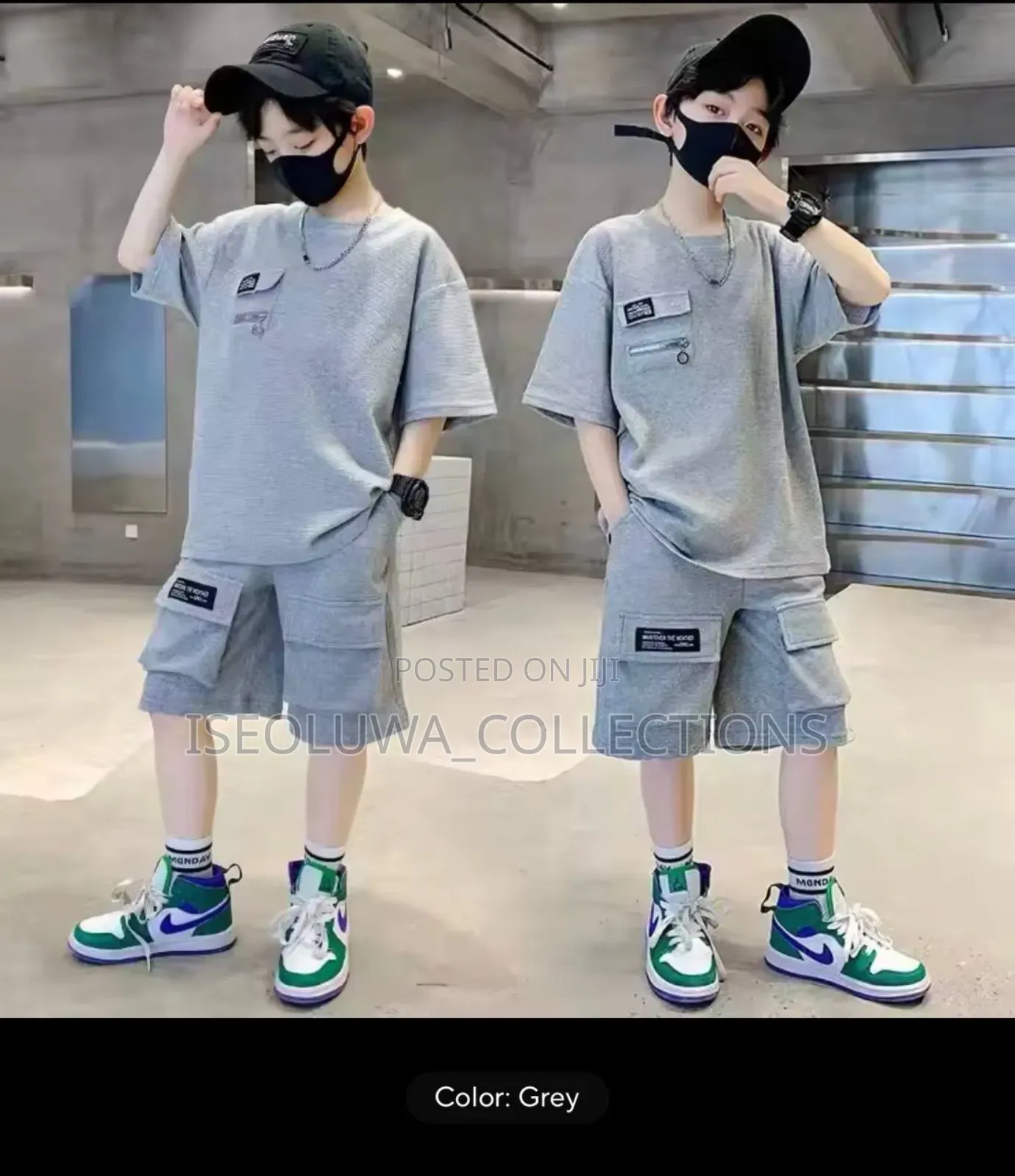 Kids Casual Wear Set – Trendy T-Shirt Cargo Shorts Outfit